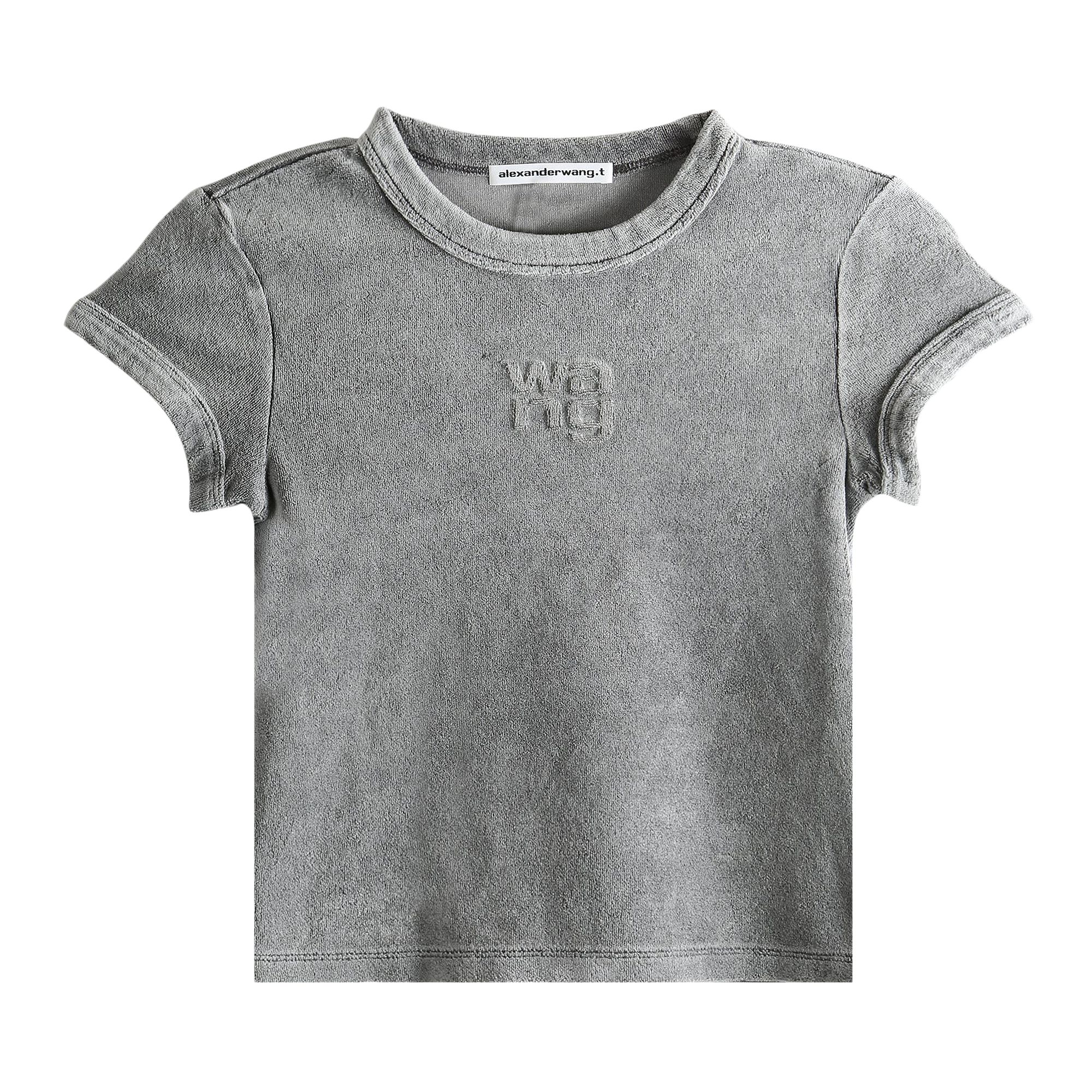 Pre-owned Alexander Wang Baby Ringer Tee 'washed Alloy' | Grey | Women's Size M In Gray