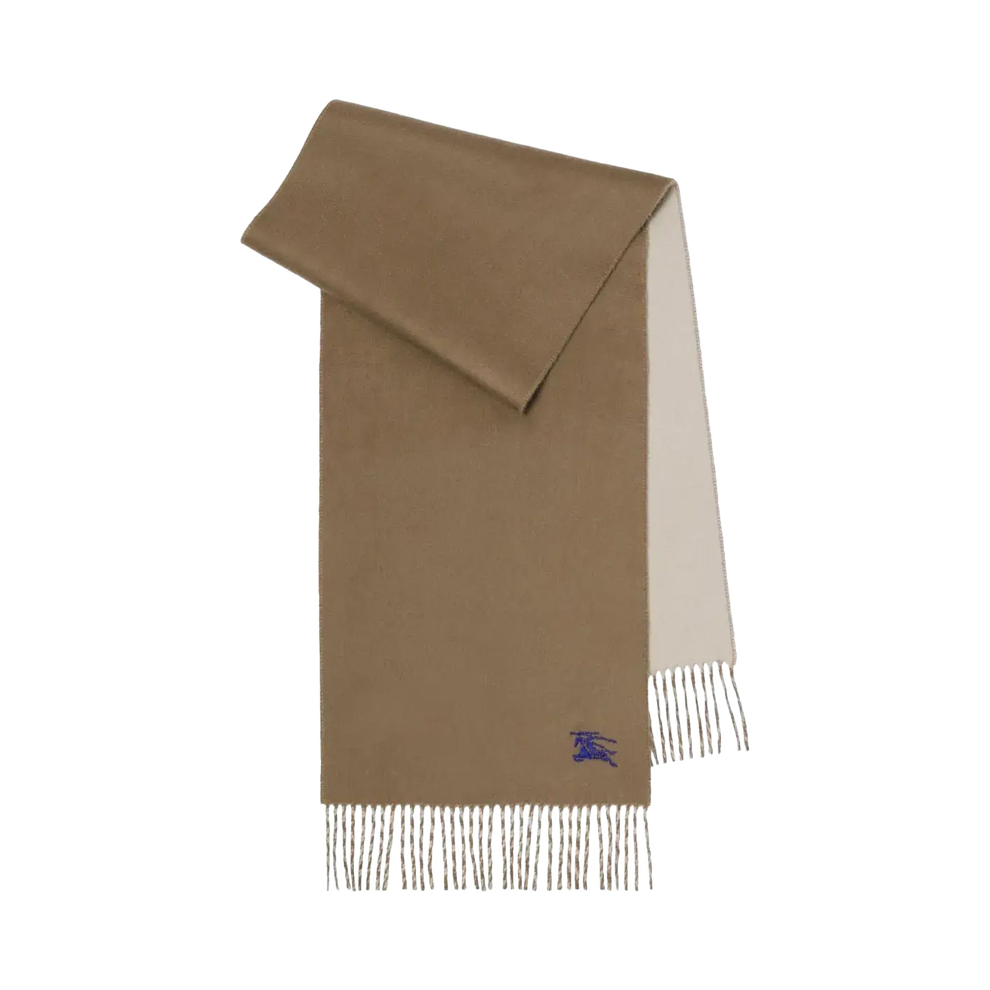 BURBERRY Pre-owned Embroidered Knight Solid Scarf 'vole Brown/smoke Grey' | Men's Size Onesize