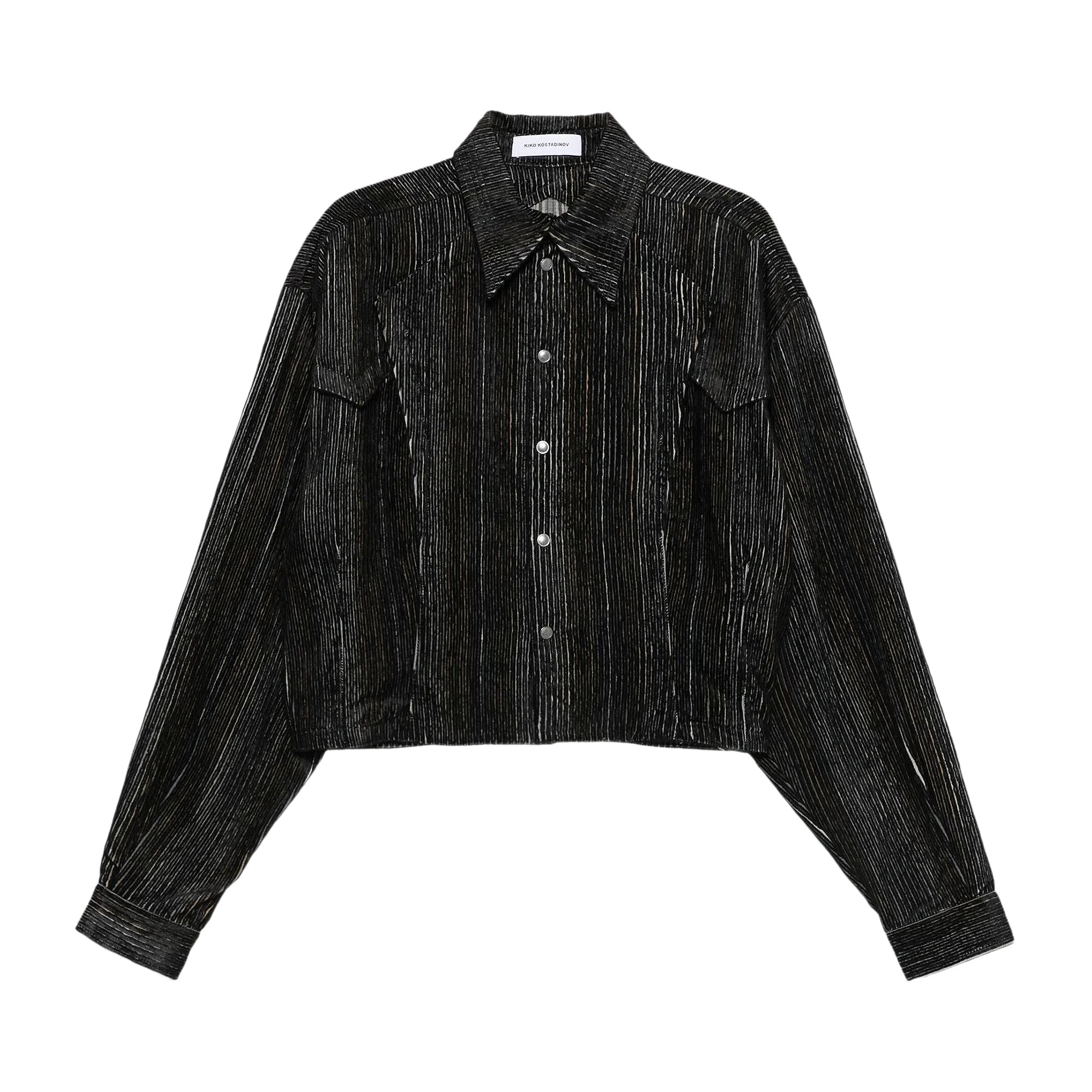 Pre-owned Kiko Kostadinov Kraner Cropped Shirt 'melange Black' | Men's Size 48
