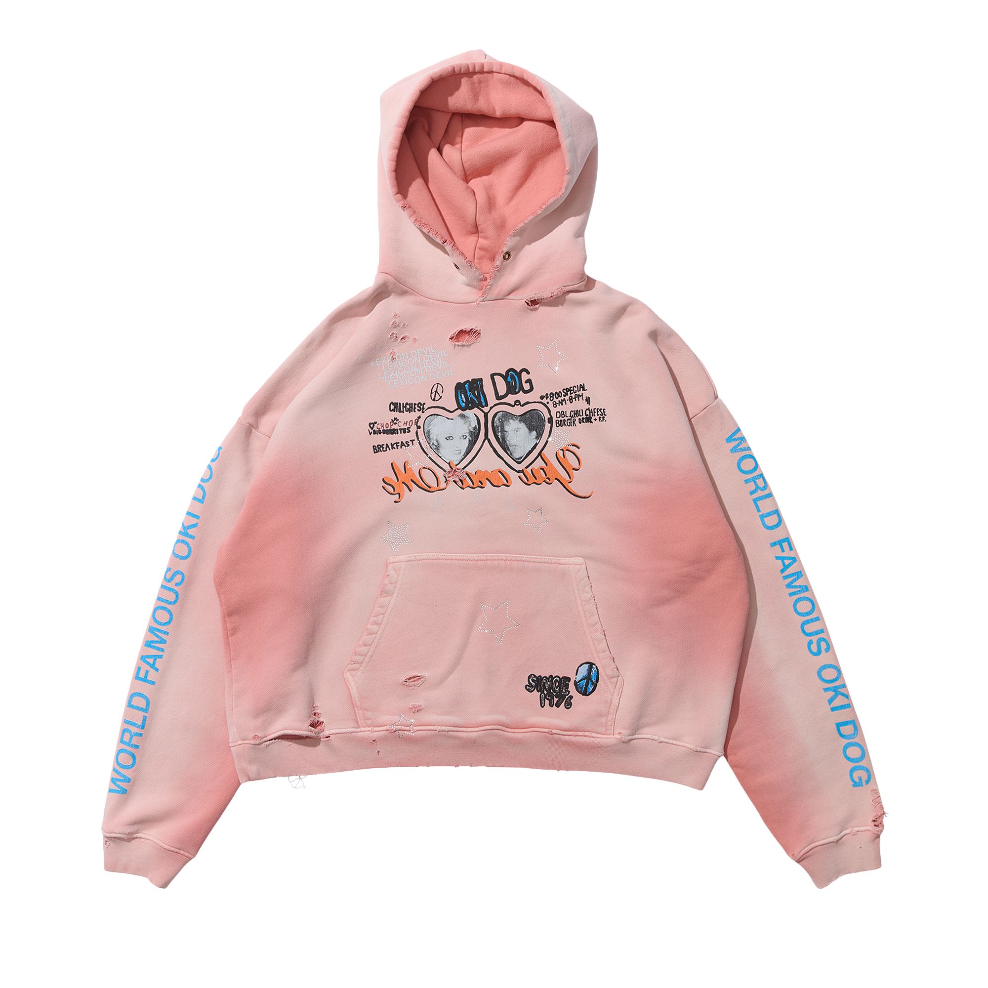 Pre-owned Paly Hollywood Oki Dog Hooded Sweatshirt 'pink' | Men's Size M/l