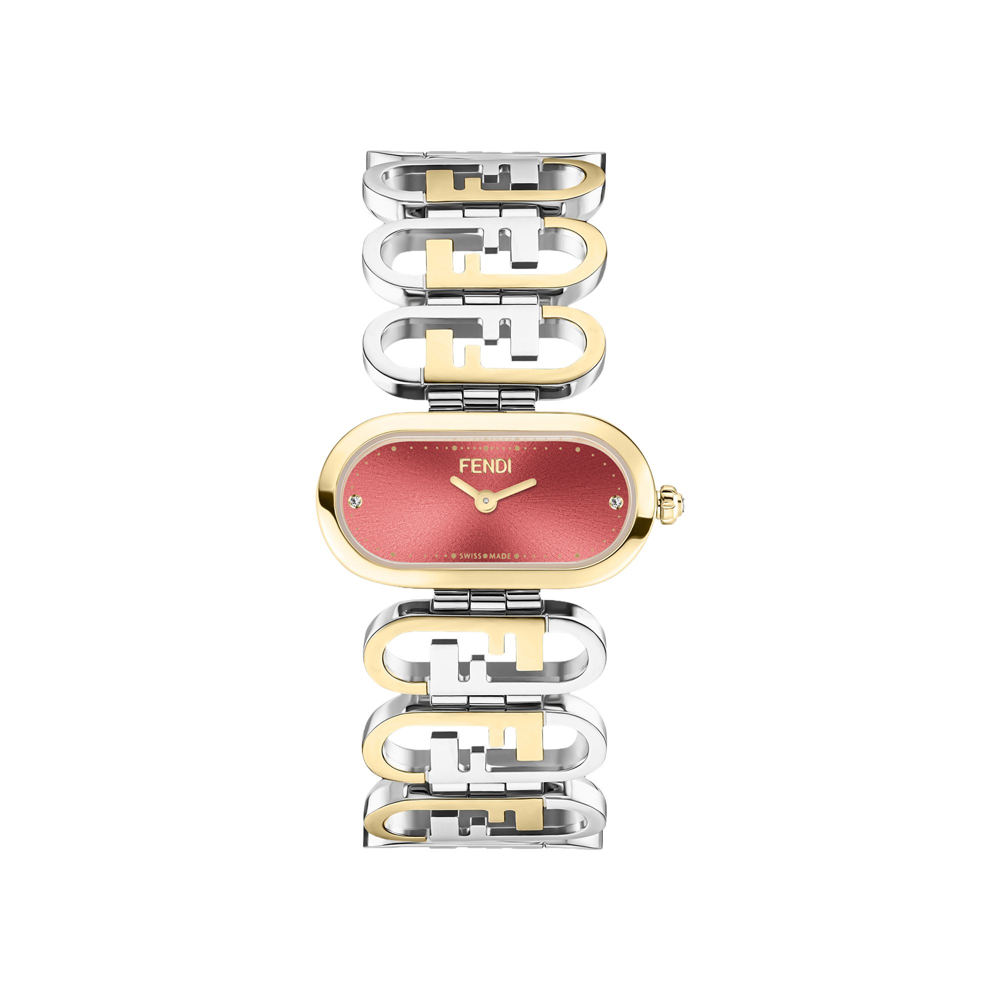 Pre-owned Fendi O'lock Diamond Watch 'two Tone' | Gold | Women's Size Onesize