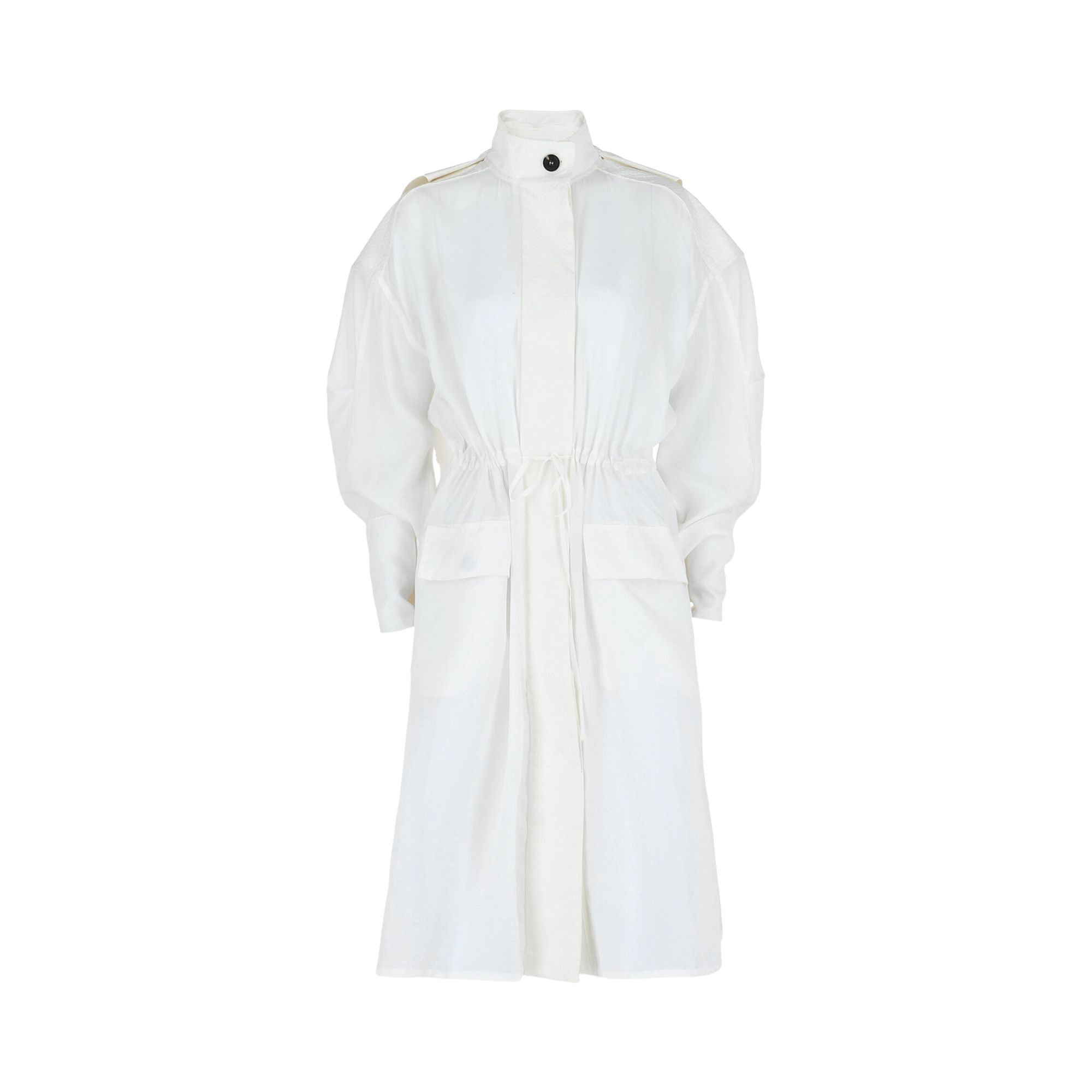 FERRAGAMO Pre-owned Long-sleeved Hooded Trench Coat 'white' | Women's Size 44