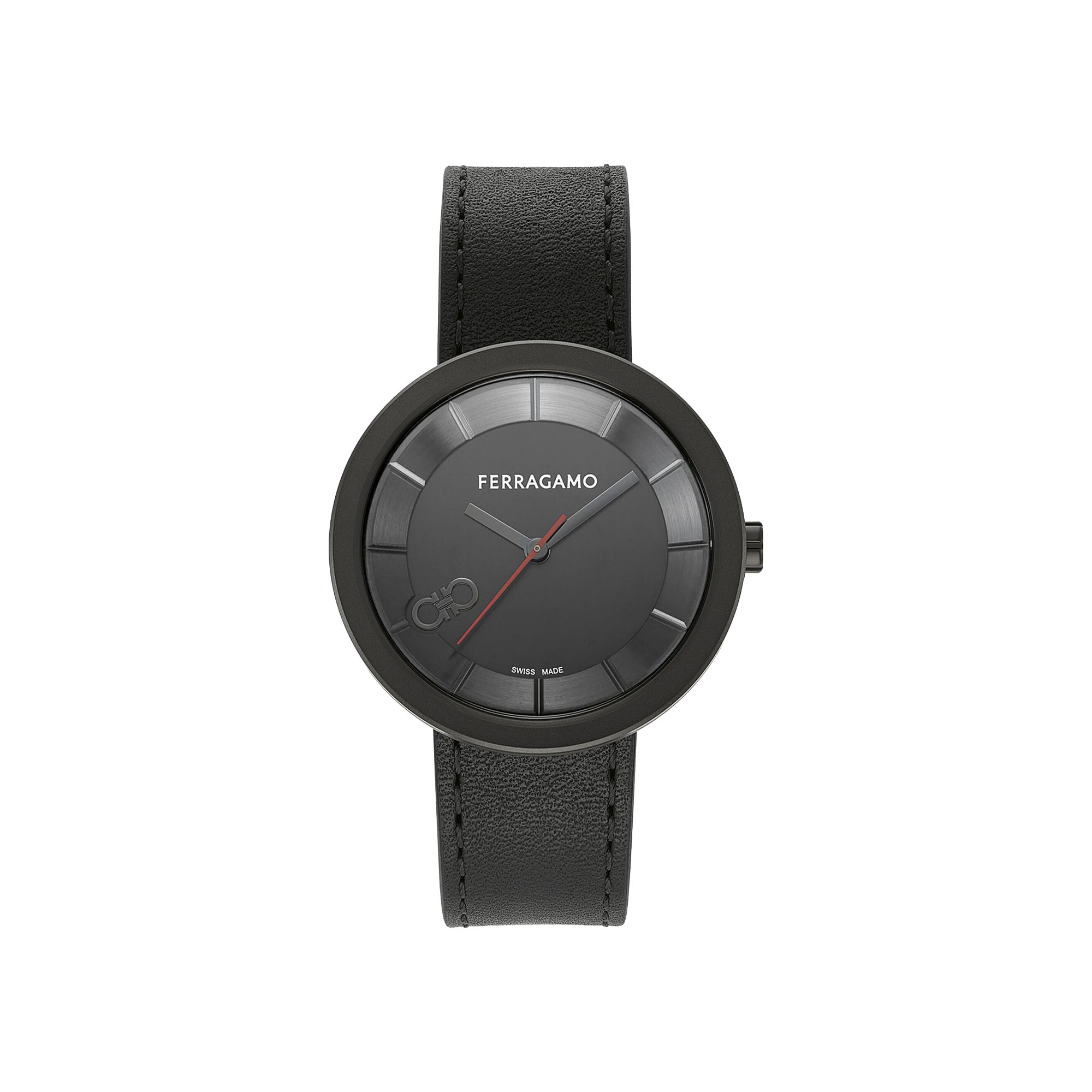 FERRAGAMO Pre-owned Curve V2 Leather Watch 'black' | Women's Size Onesize