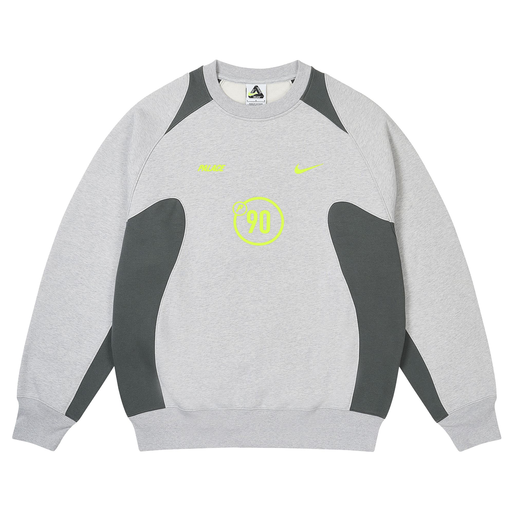 Pre-owned Palace X Nike Total P90 Crew 'grey Marl' | Men's Size S In Gray