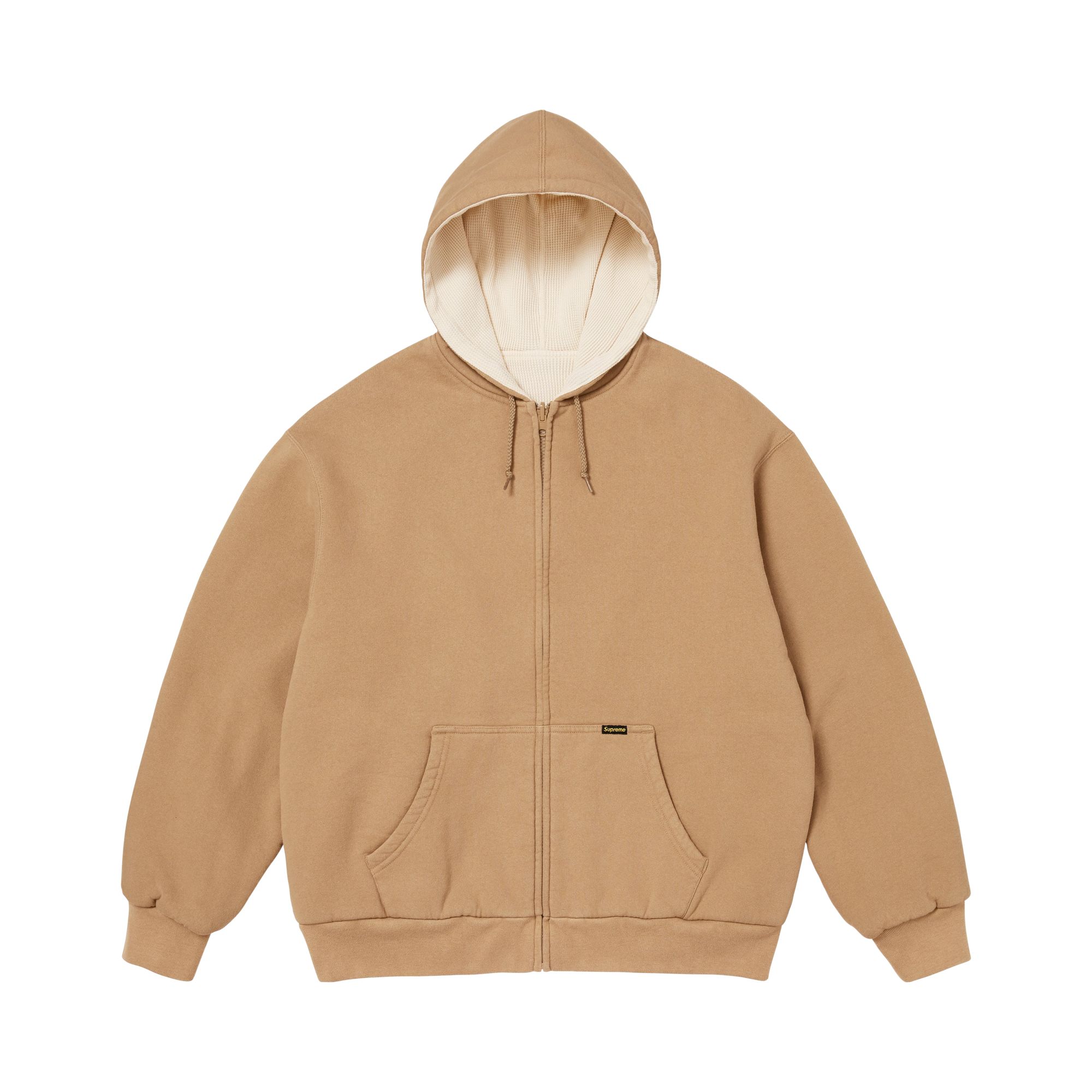 Pre-owned Supreme Reversible Work Zip Up Hooded Sweatshirt 'light Tan' | Men's Size Xxl In Brown