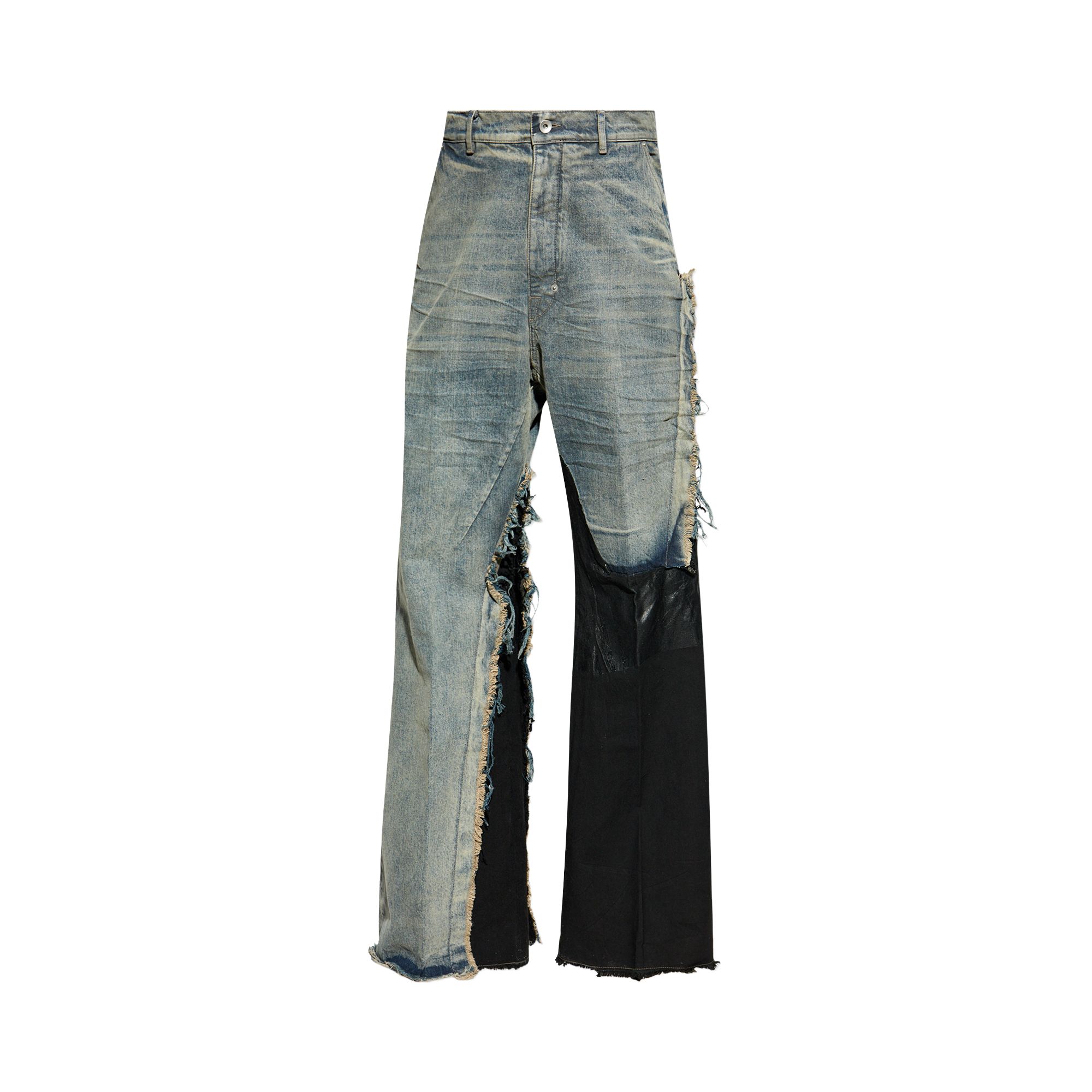 Pre-owned Rick Owens Pantaloni In Denim Joris Trousers 'dirty Hustler/black' | Men's Size 30