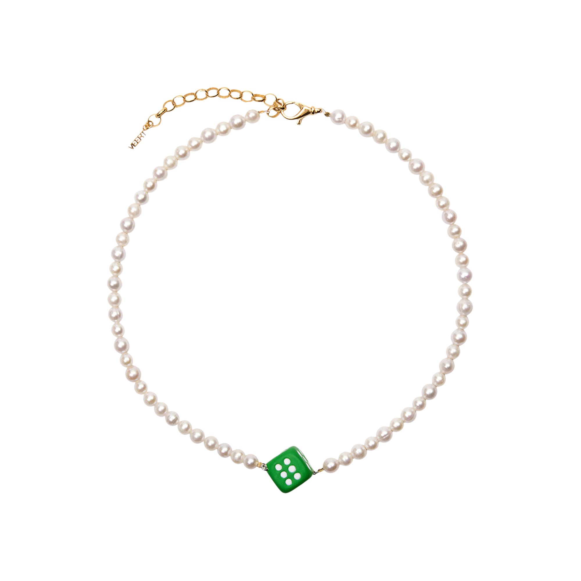 Pre-owned Veert The Pearl Green Dice Necklace 'yellow Gold' | Men's Size Onesize