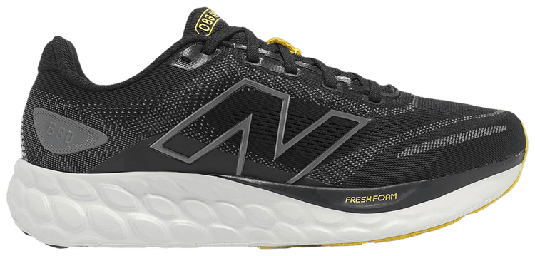 New Balance Fresh Foam 680 V8 Wide Black Castlerock Ginger Lemon