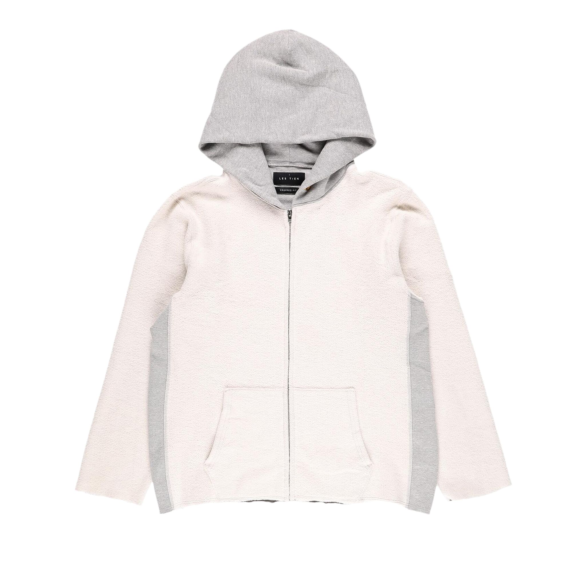 Pre-owned Les Tien Heavyweight Raw Zip Hoodie 'heather Grey' | Men's Size Xl In Gray