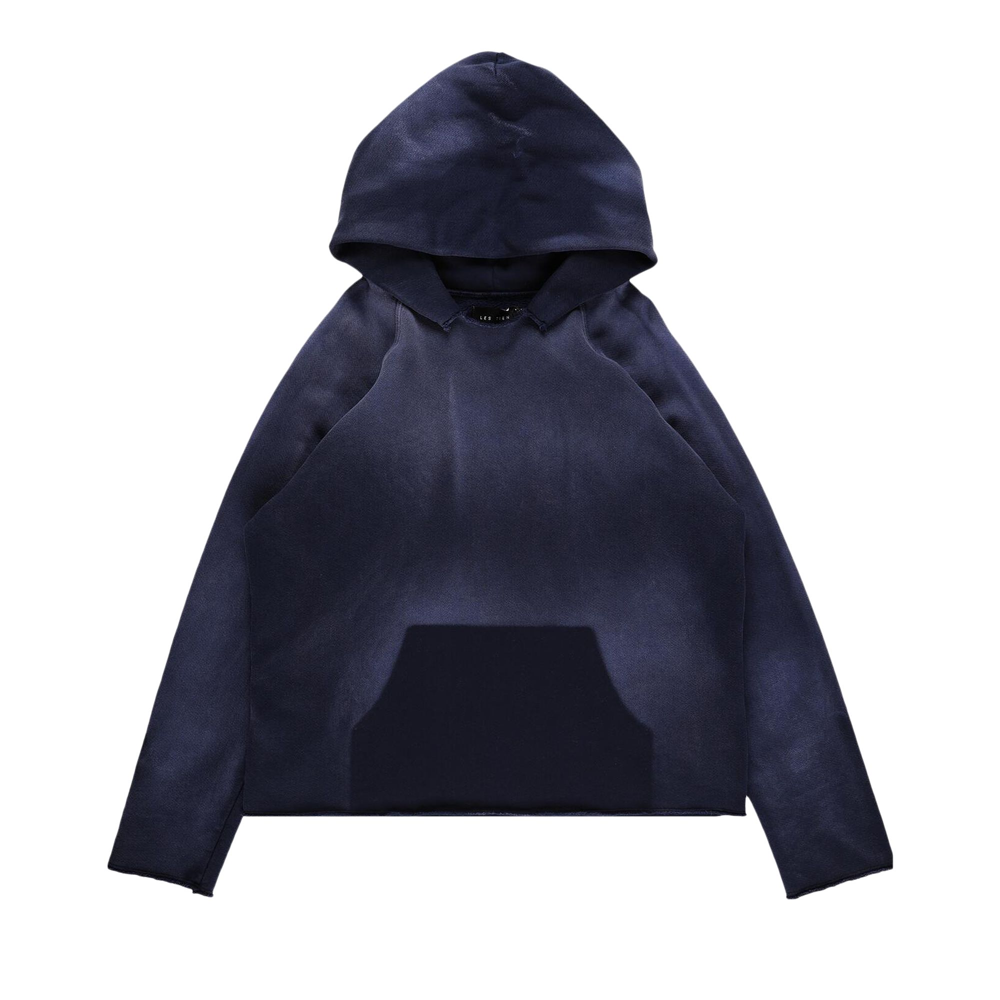 Pre-owned Les Tien Heavyweight Raw Raglan Hoodie 'vintage Navy' | Blue | Men's Size S