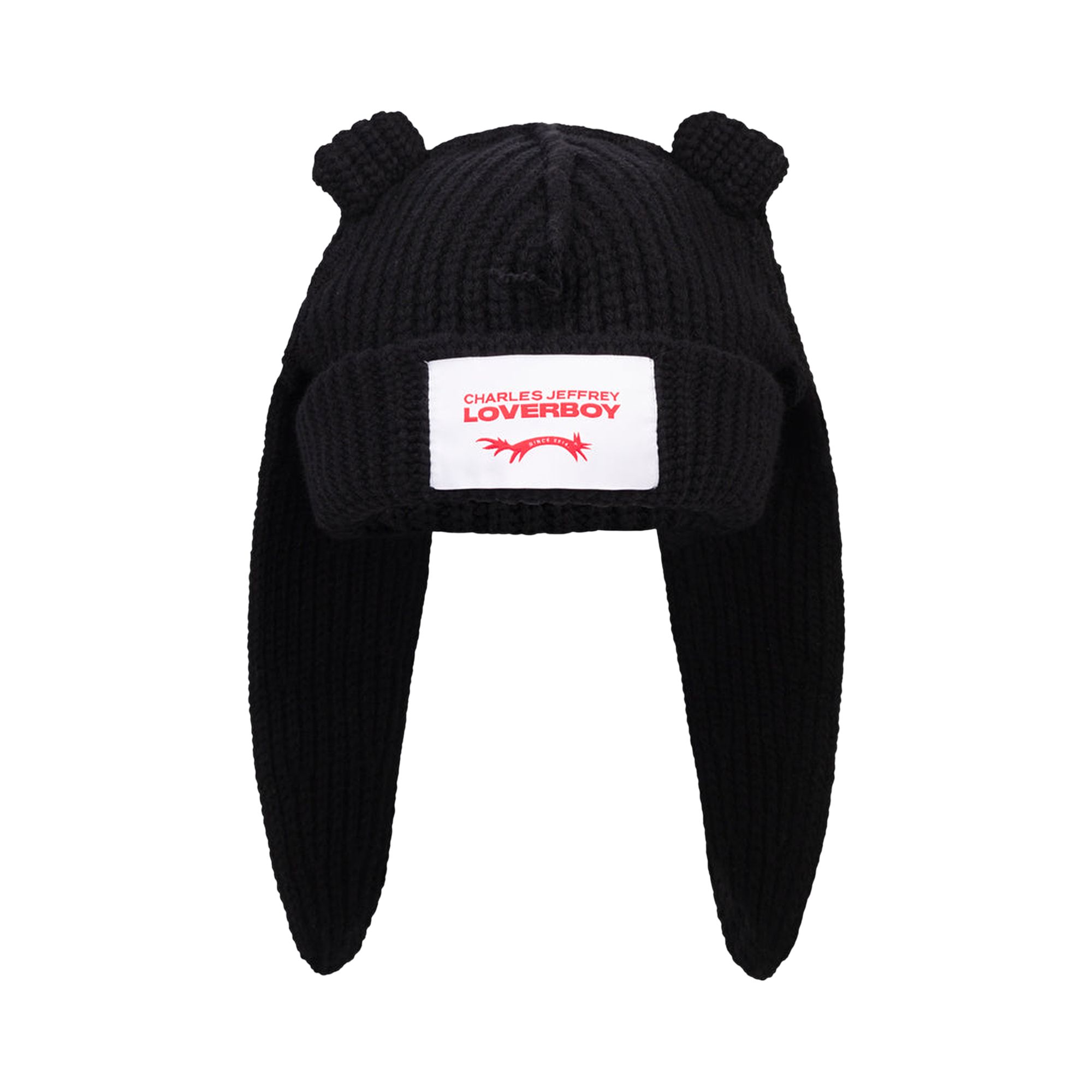Pre-owned Charles Jeffrey Loverboy Chunky Rabbit Beanie 'black' | Men's Size Onesize