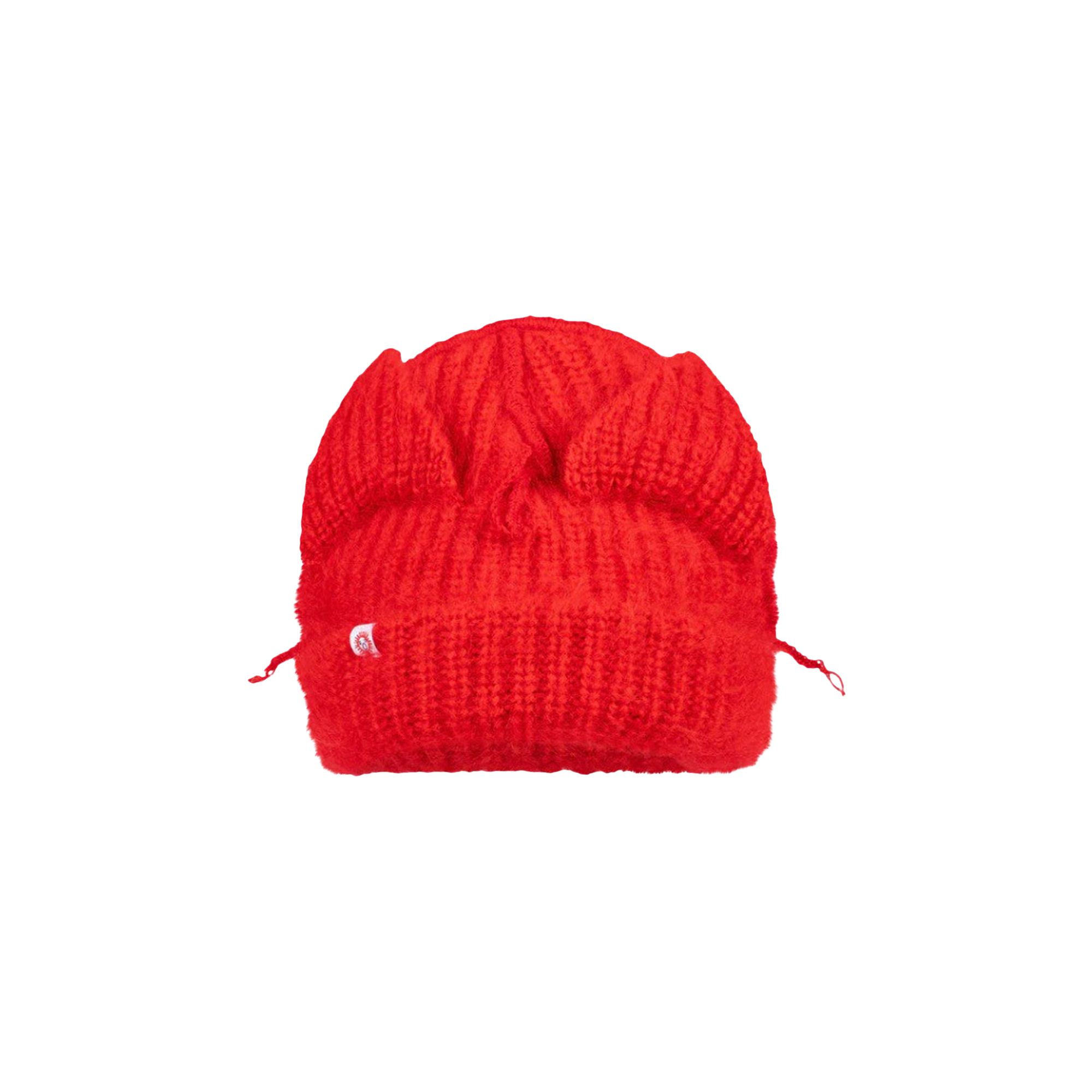 Pre-owned Charles Jeffrey Loverboy Mohair Chunky Ears Beanie 'red' | Men's Size Onesize