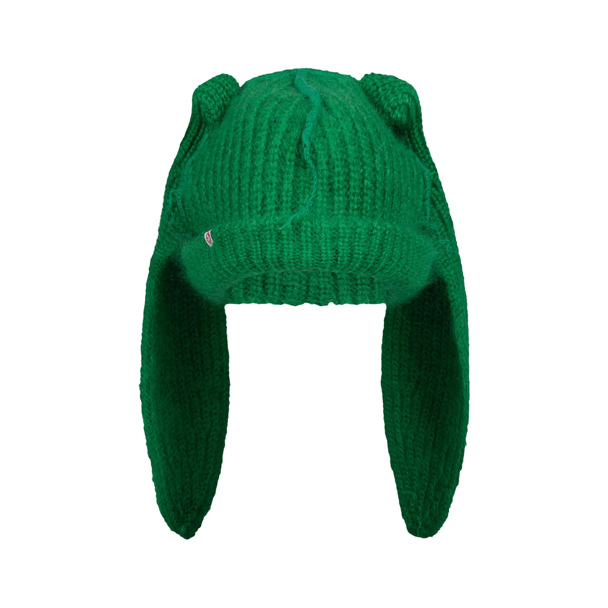 CHARLES JEFFREY LOVERBOY Pre-owned Mohair Chunky Rabbit Beanie 'green' | Men's Size Onesize