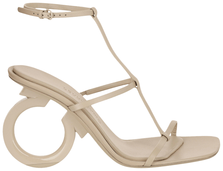 Ferragamo Wmns Elina X5 Gancini Logo Heel Beige Khaki