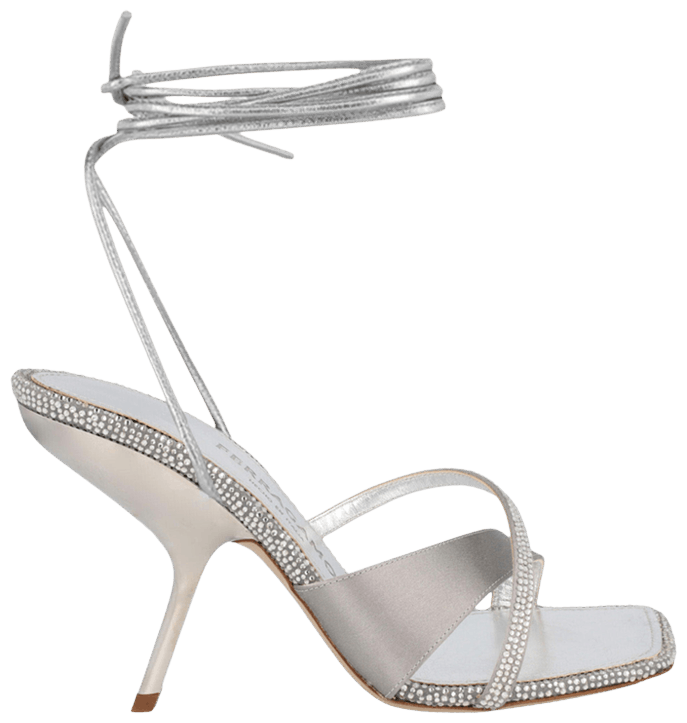 Ferragamo Wmns Allegra X5 Crystal Embellished Heel Grey