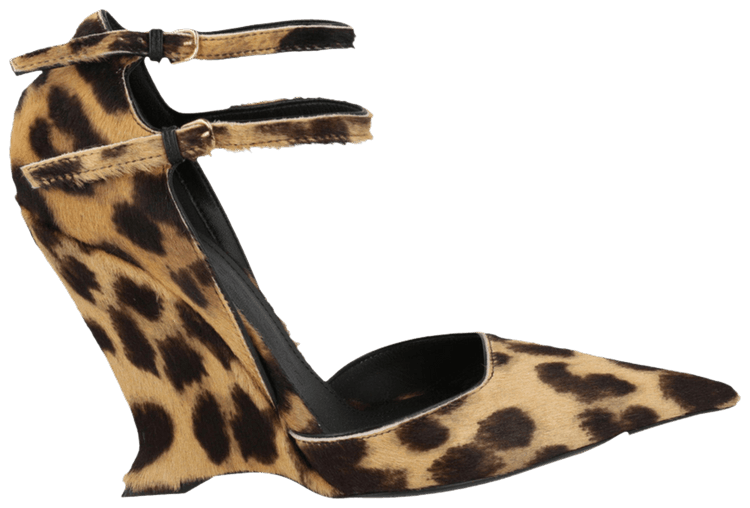 Ferragamo Wmns Vidya Suede Leopard Print Wedges Brown