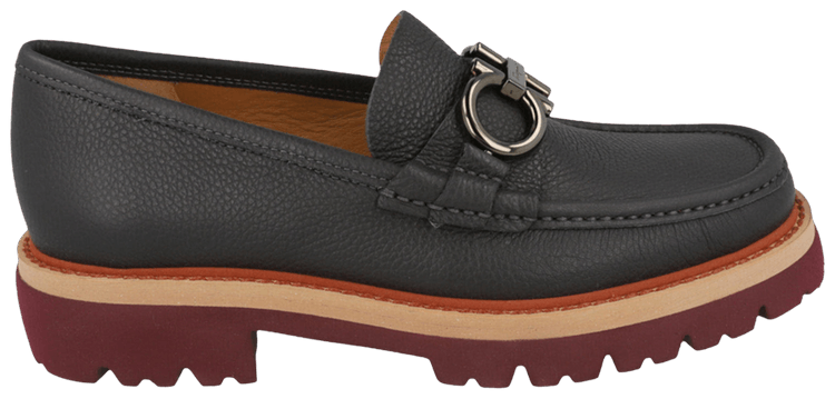 Ferragamo Bleecker Logo Plaque Loafer Grey