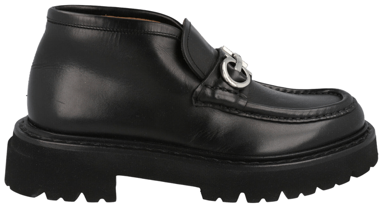 Ferragamo Geffer 2 Gancini Ankle Boot Black