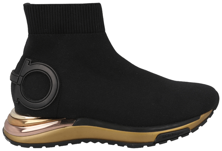 Ferragamo Wmns Gardena Ankle Sock Sneaker Black