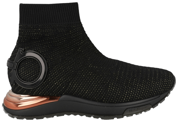 Ferragamo Gardena Ankle Sock Sneaker Black