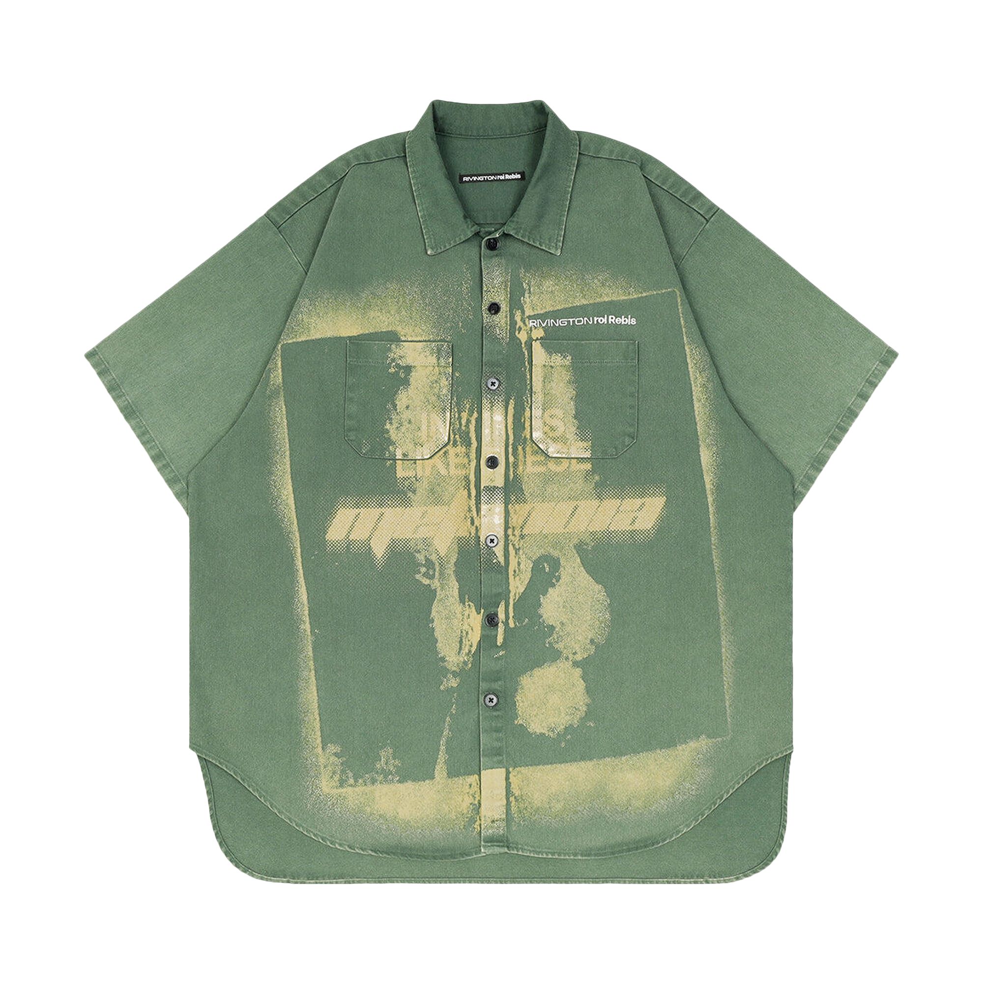 Pre-owned Rivington Roi Rebis In Times Like These Working Man Shirt 'green' | Men's Size Xl