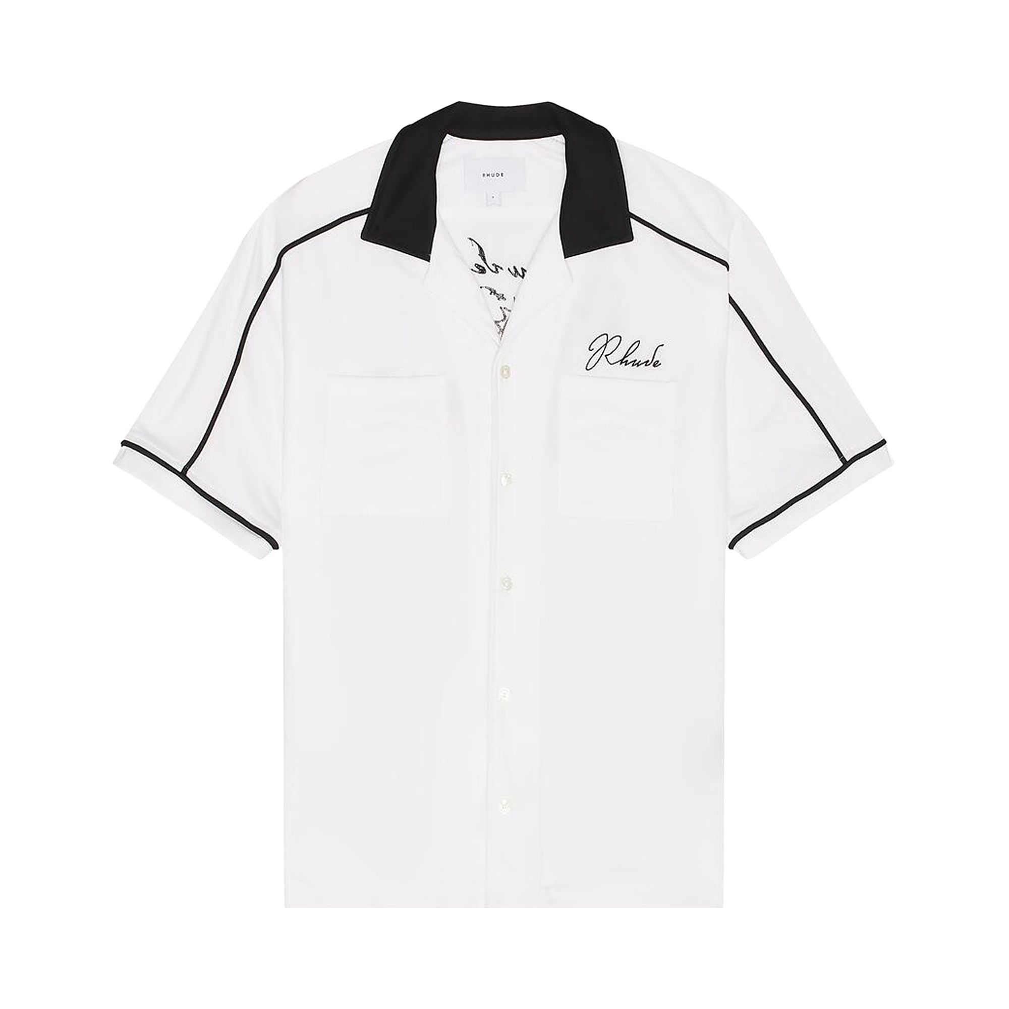 Pre-owned Rhude Fonda Del Sol Bowling Shirt 'white/black/yellow' | Multi-color | Men's Size M