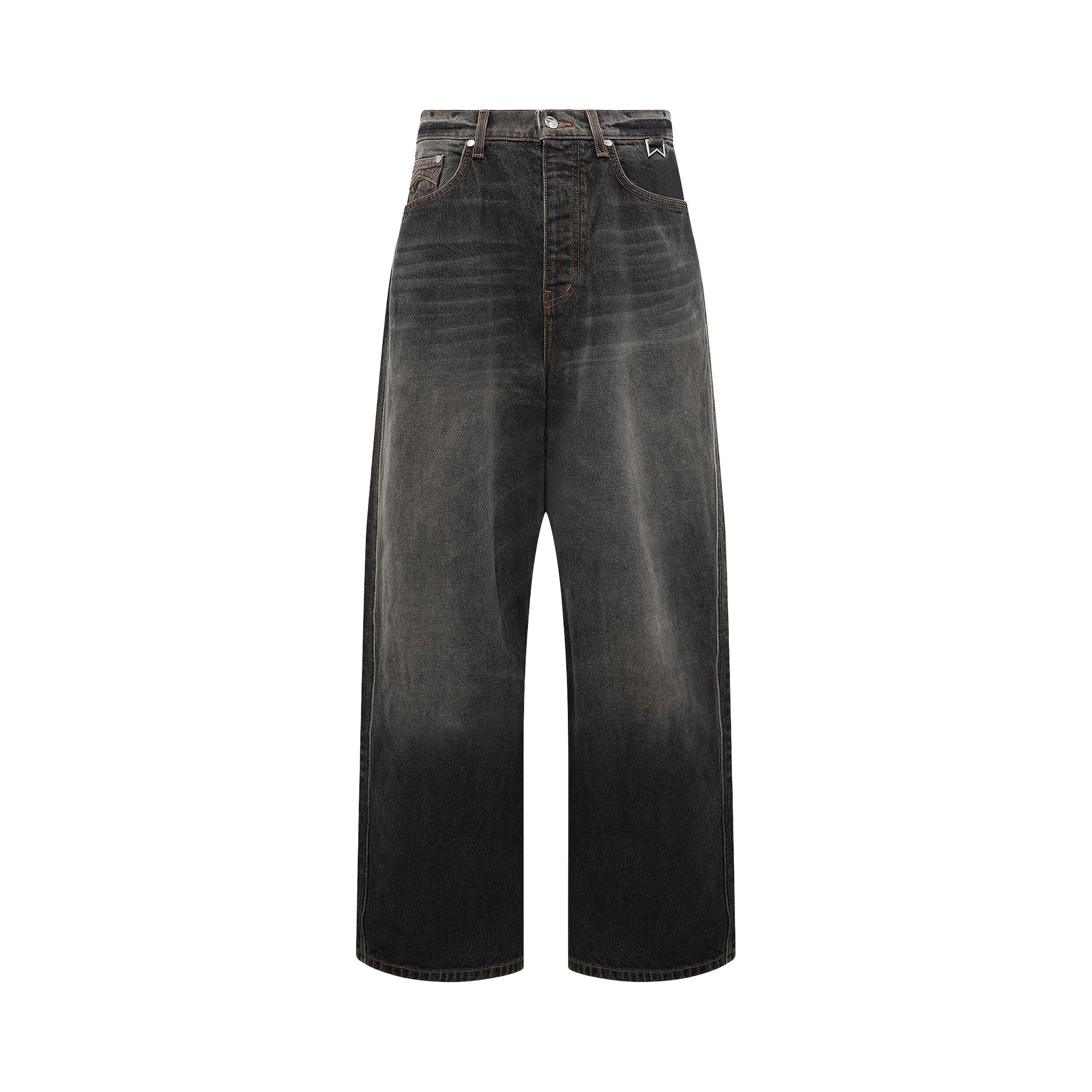 Pre-owned Rhude Wide Leg Traxedo Denim Pants 'agoura Black' | Men's Size 38