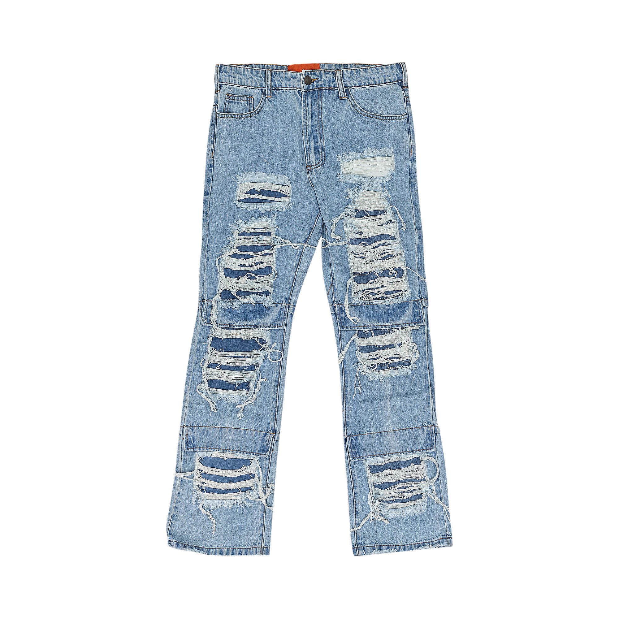 Pre-owned Who Decides War Knee Flap Straight Fit Jeans 'blue' | Men's Size 30