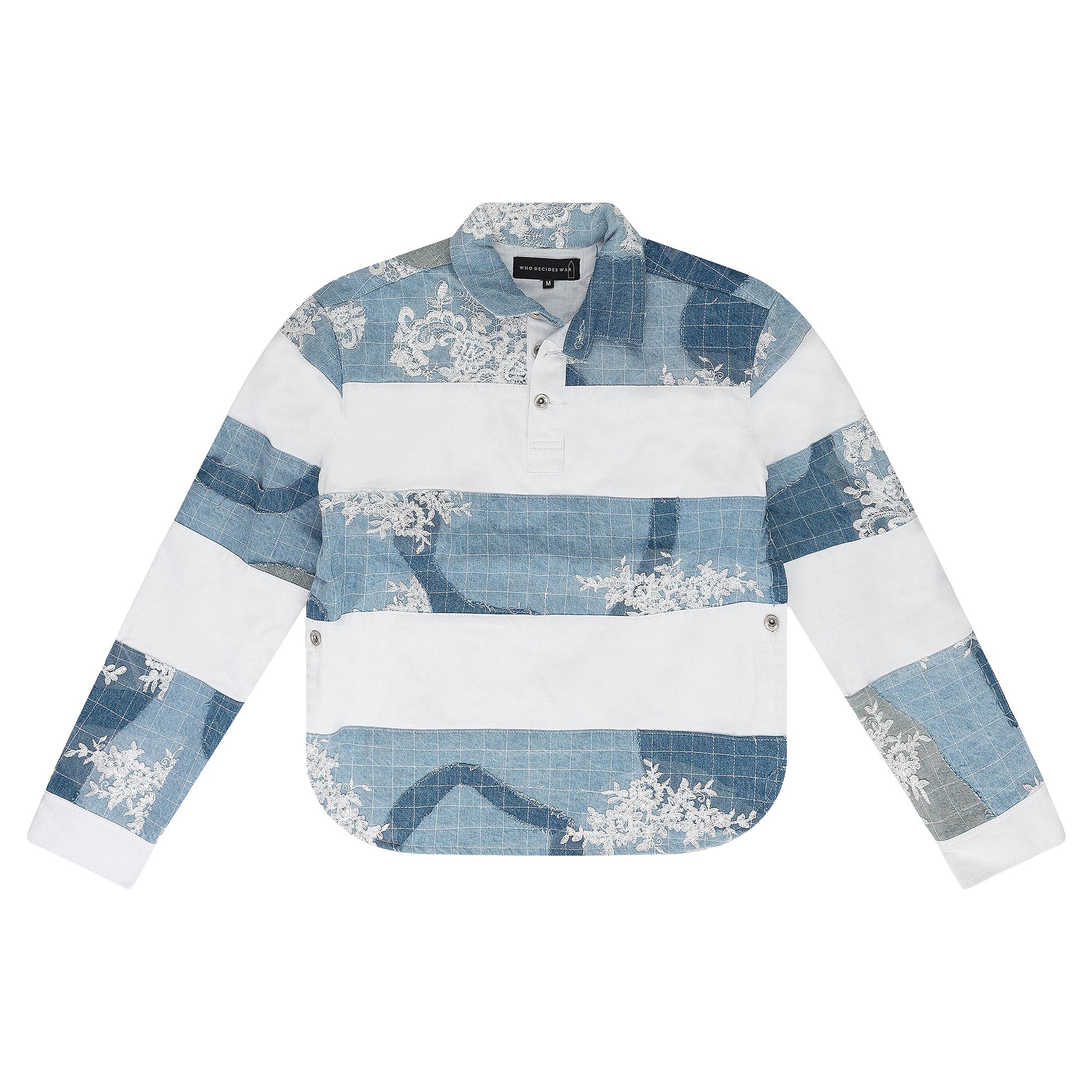 Pre-owned Who Decides War Merged Rugby Polo Shirt 'blue' | Men's Size L