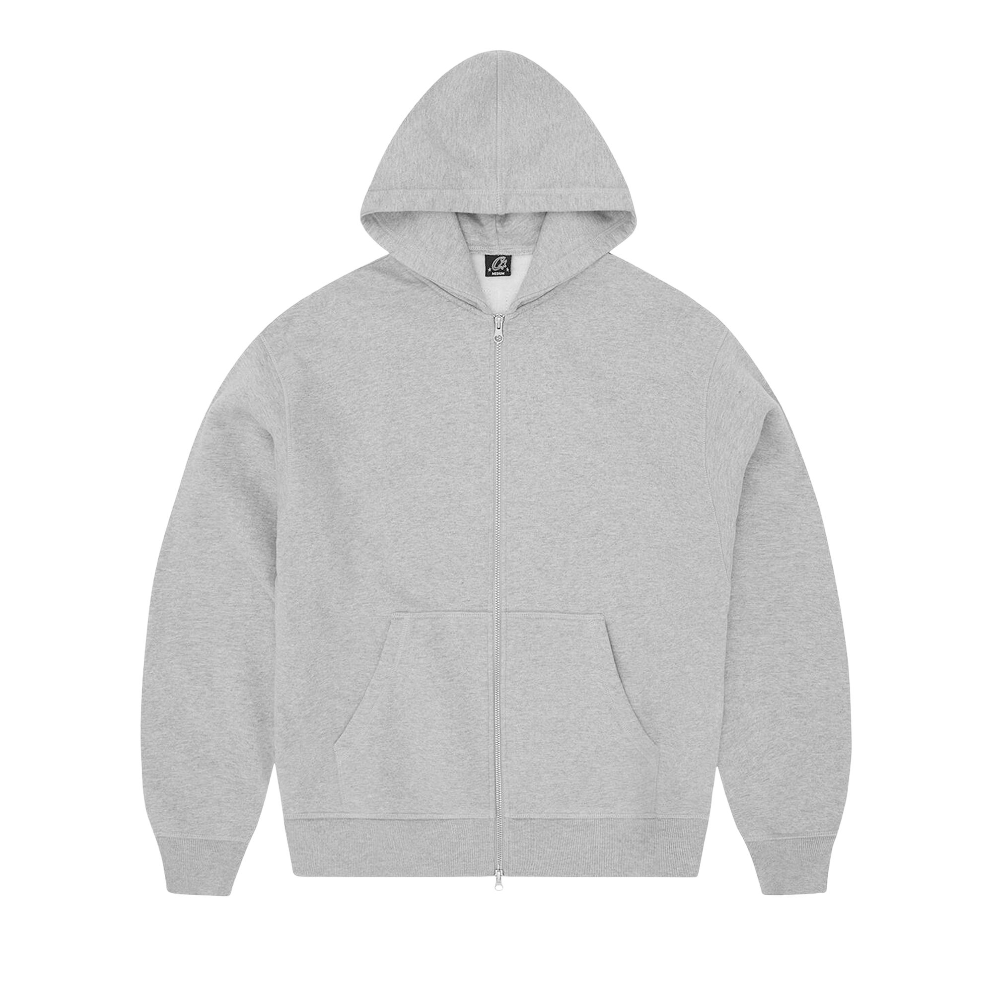 Pre-owned Corteiz Lundun Stitch Zip Hoodie 'heather Grey' | Men's Size L In Gray