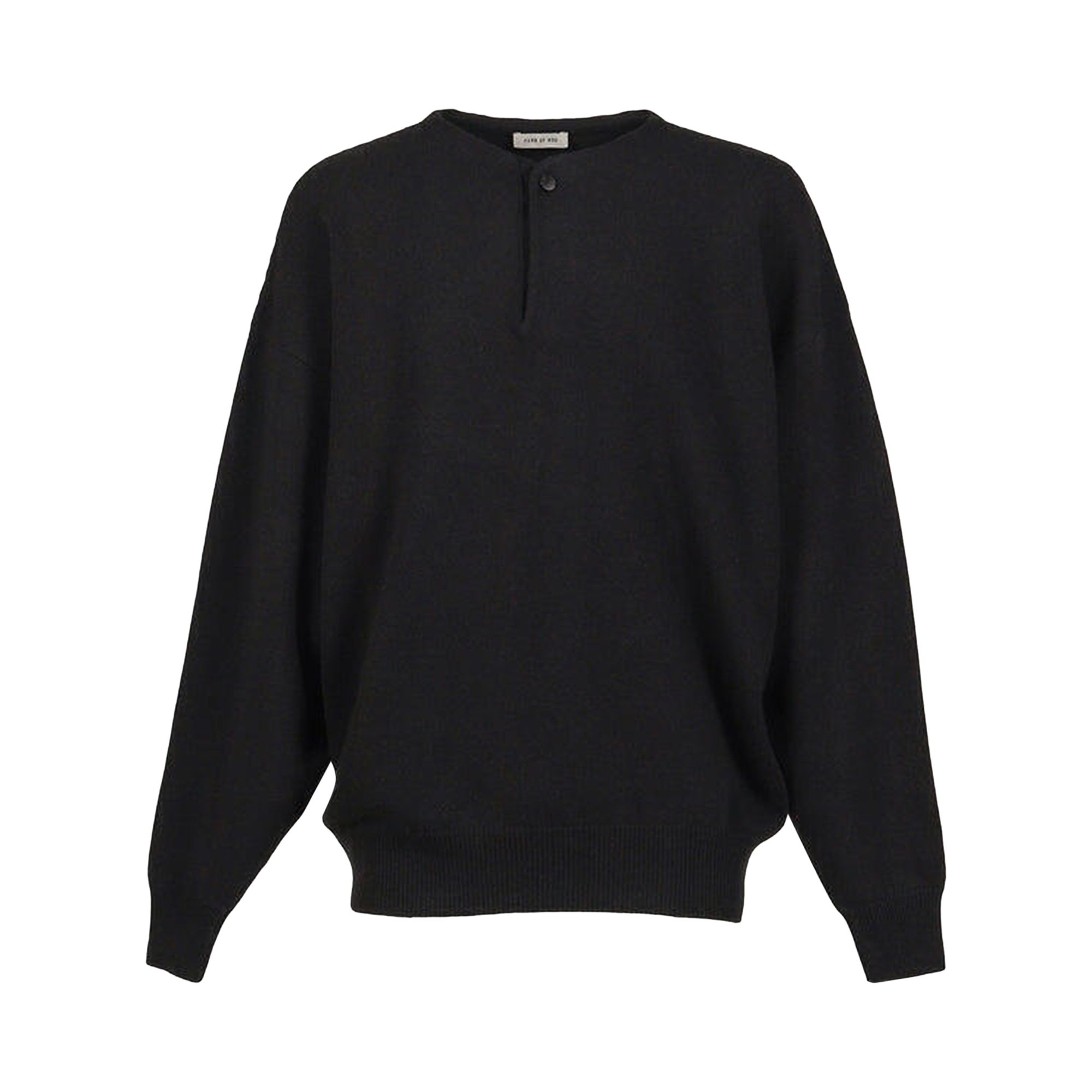Pre-owned Fear Of God Henley Sweater 'black' | Men's Size M