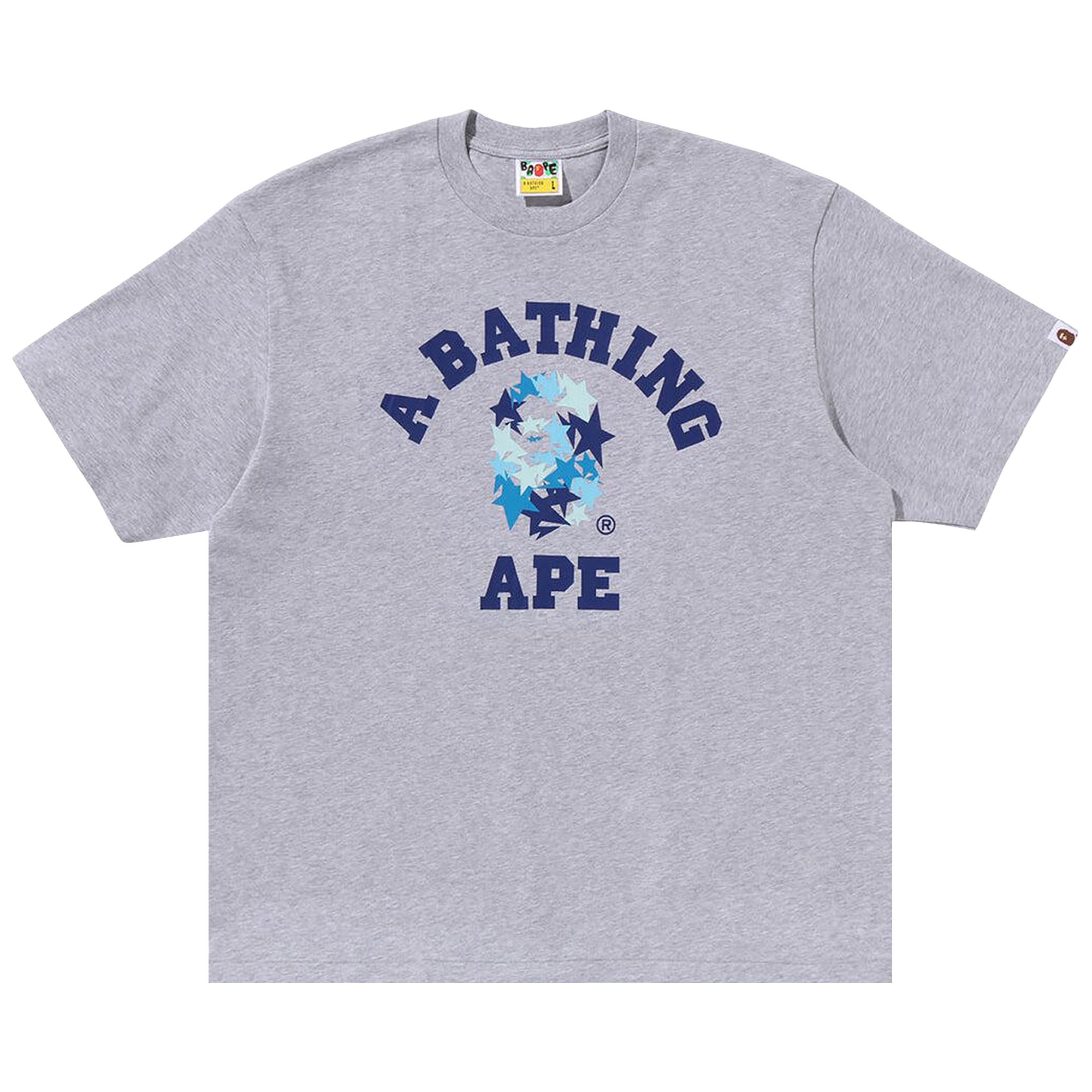 Pre-owned Bape Sta College Relaxed Fit Tee 'grey' | Men's Size Xl In Gray