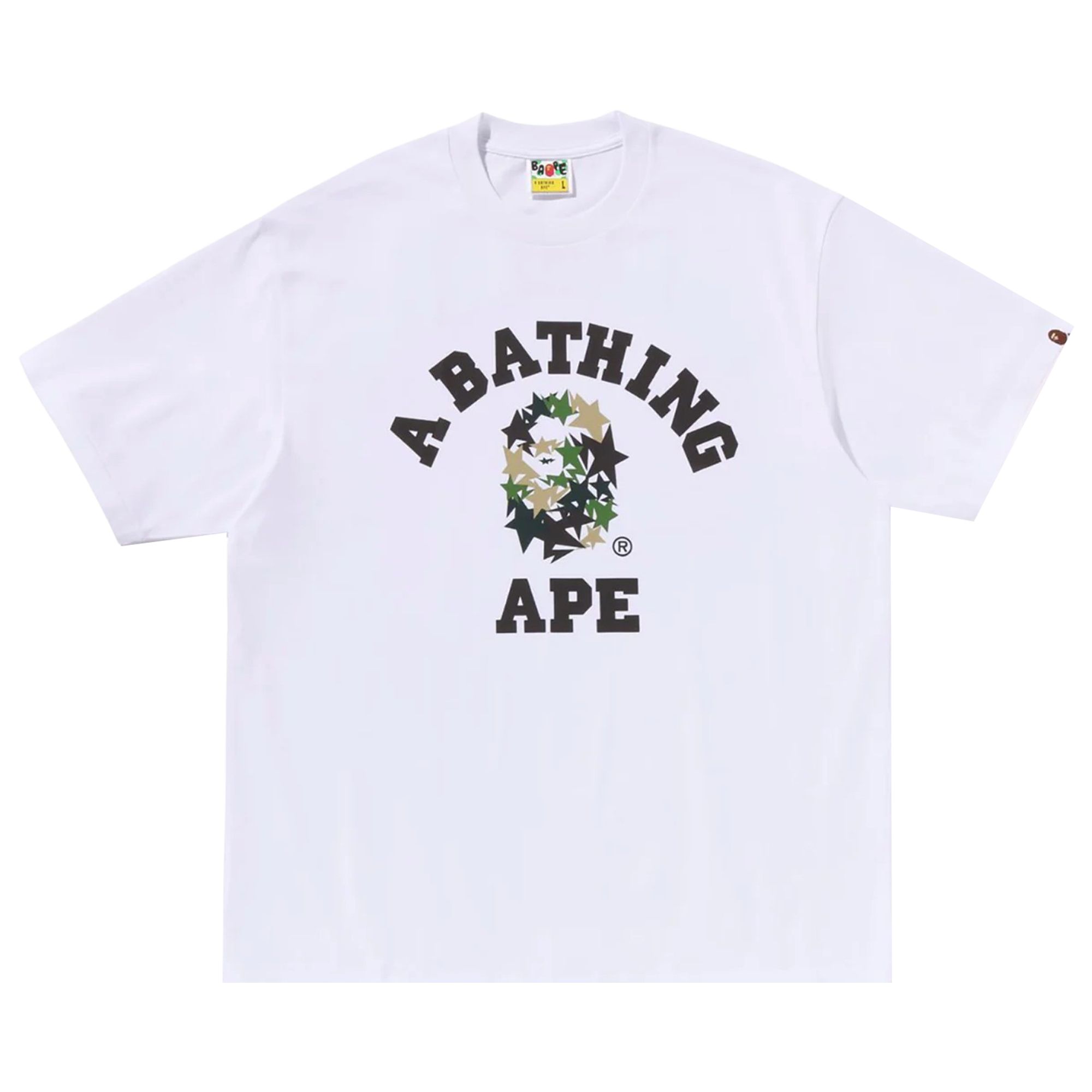 Click to view more detailed imagery on our partner's website Pre-owned Bape Sta College Relaxed Fit Tee 'white' | Men's Size S