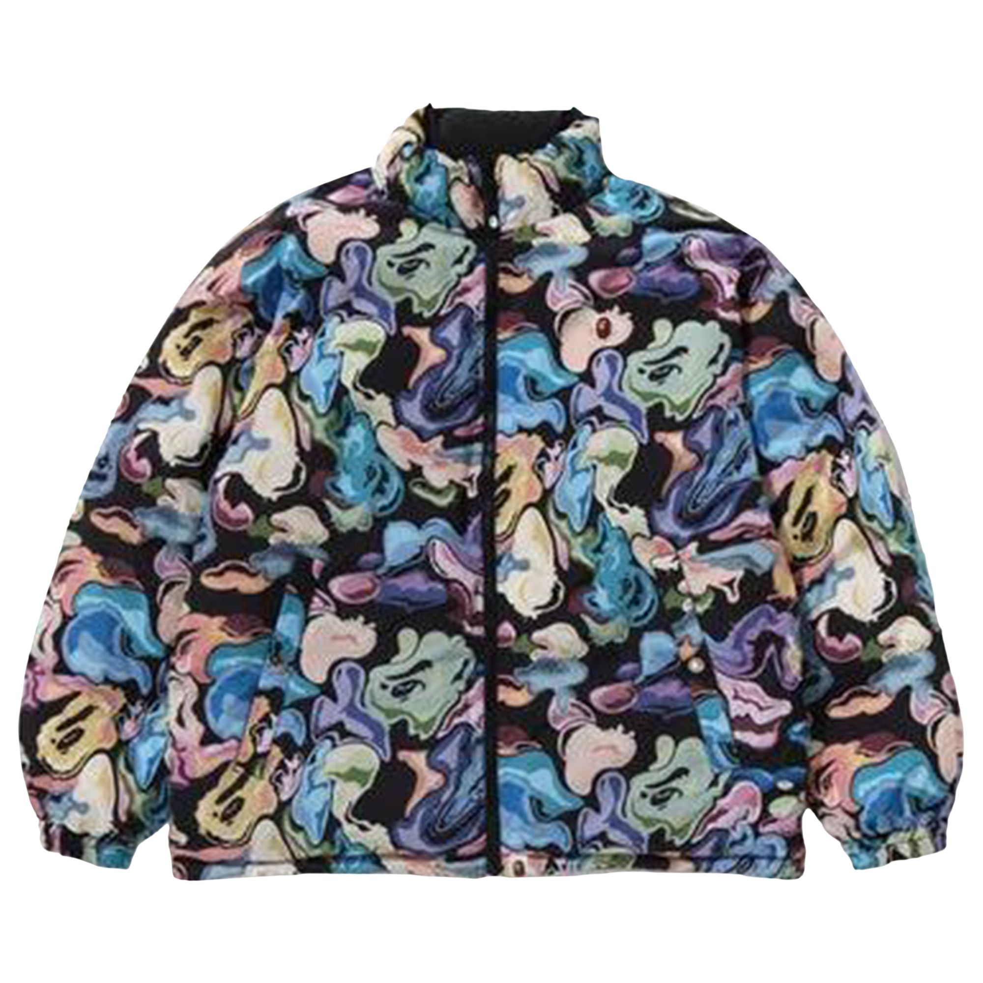 Pre-owned Bape Art Camo Reversible Down Jacket 'black' | Men's Size L