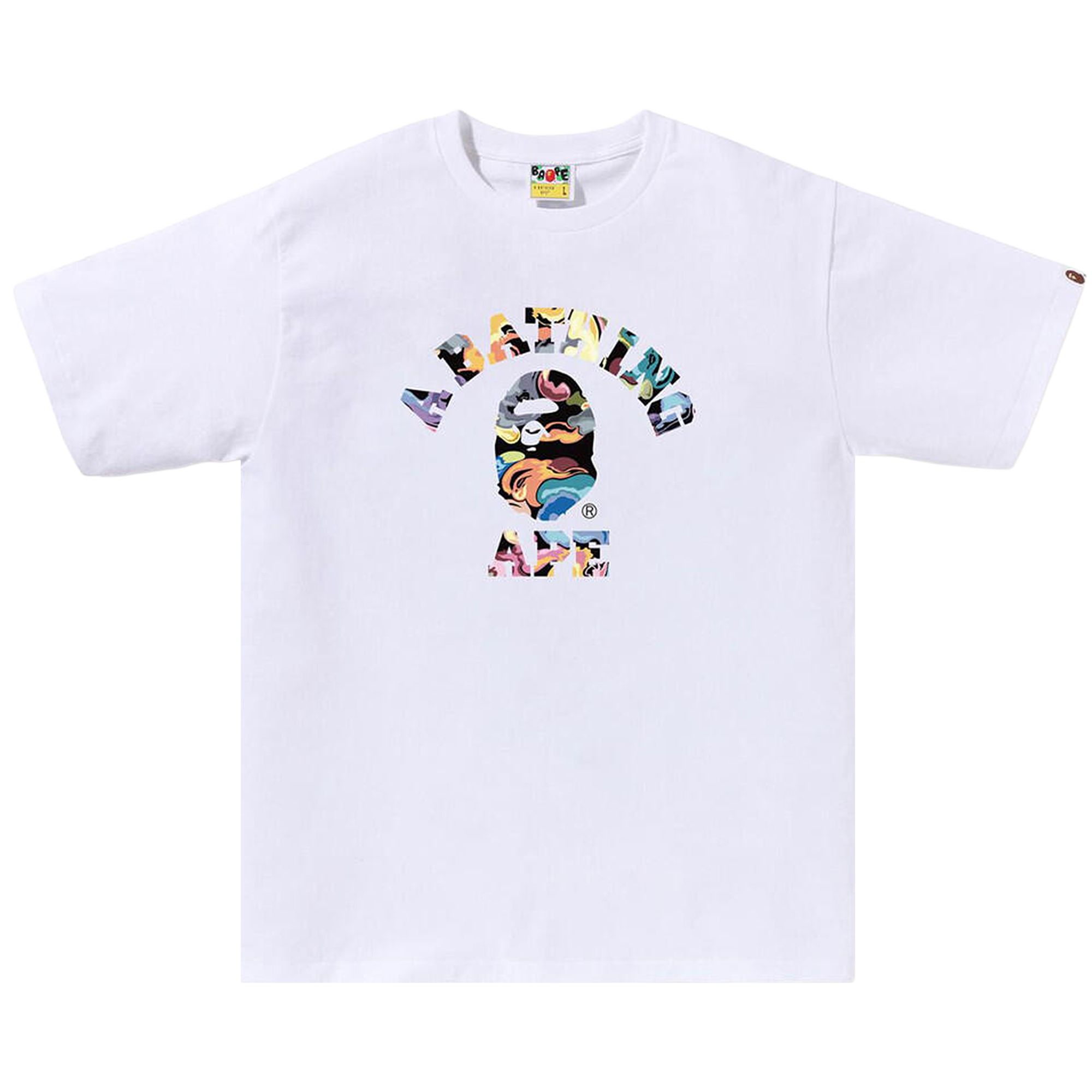 Pre-owned Bape Art Camo College Tee 'white' | Men's Size M