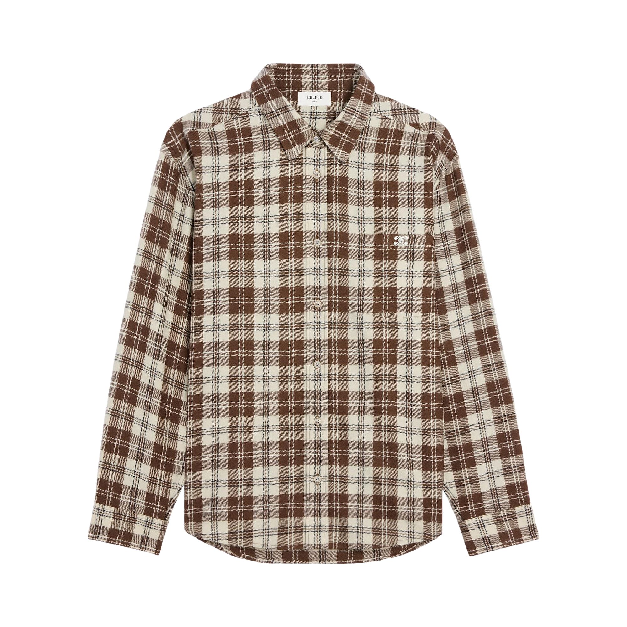 Pre-owned Celine Relaxed Shirt 'beige/marron Clair' | Cream | Men's Size 42 In White