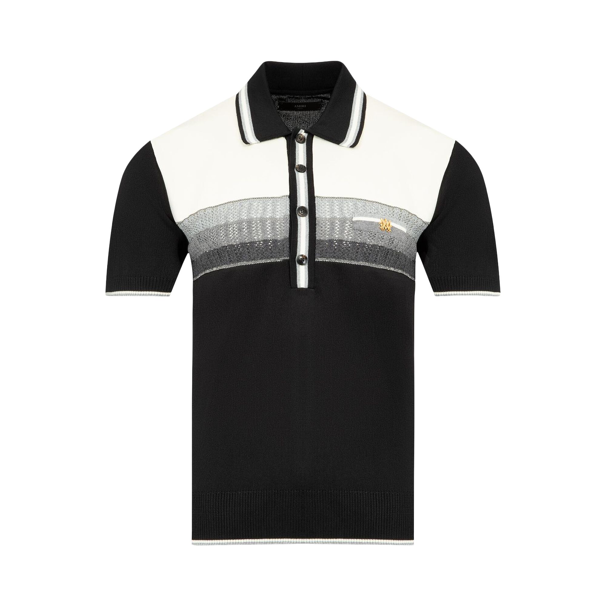Pre-owned Amiri Ma Striped Polo 'black' | Men's Size L