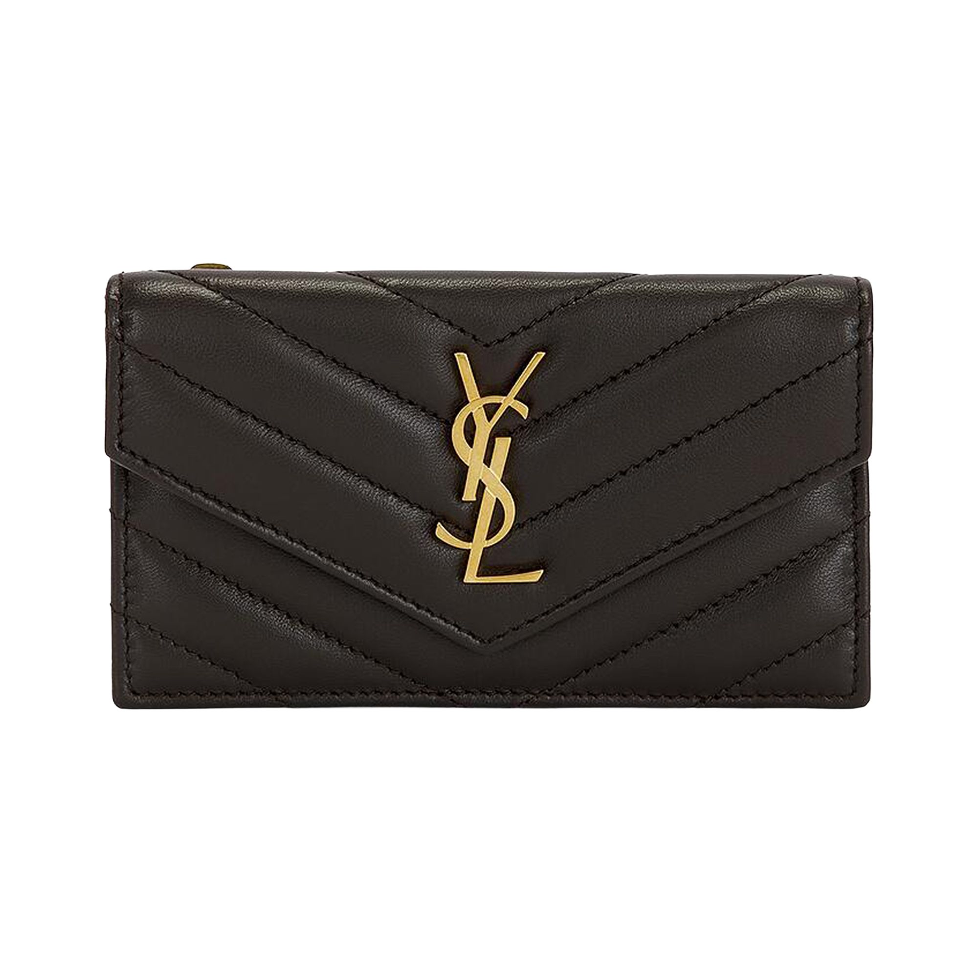 Pre-owned Saint Laurent Uptown Flap Card Case 'urban Chic' | Grey | Women's Size Onesize In Gray