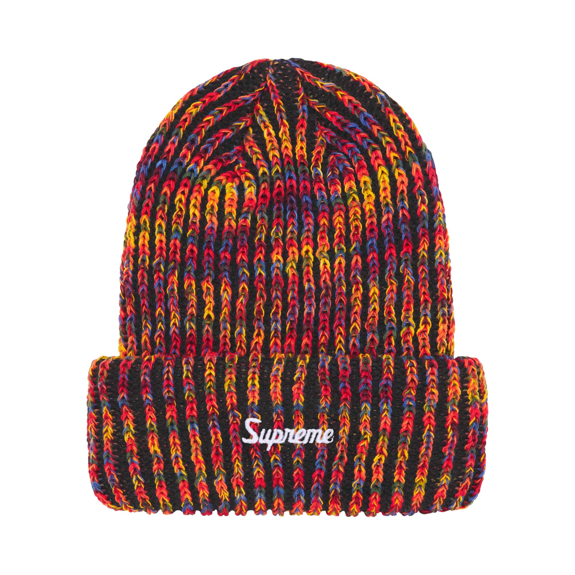 Pre-owned Supreme Rainbow Loose Gauge Beanie 'black' | Men's Size Onesize