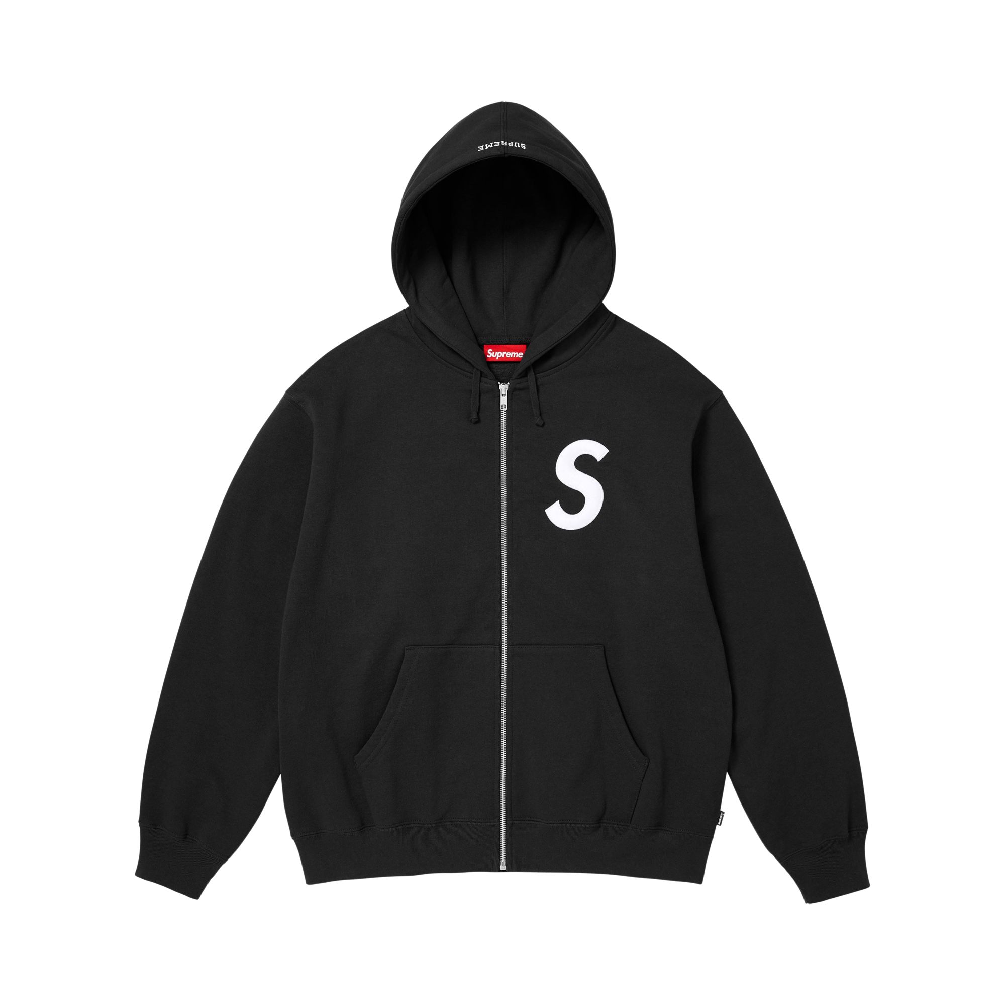 SUPREME Pre-owned S Logo Zip Up Hooded Sweatshirt 'black' | Men's Size L