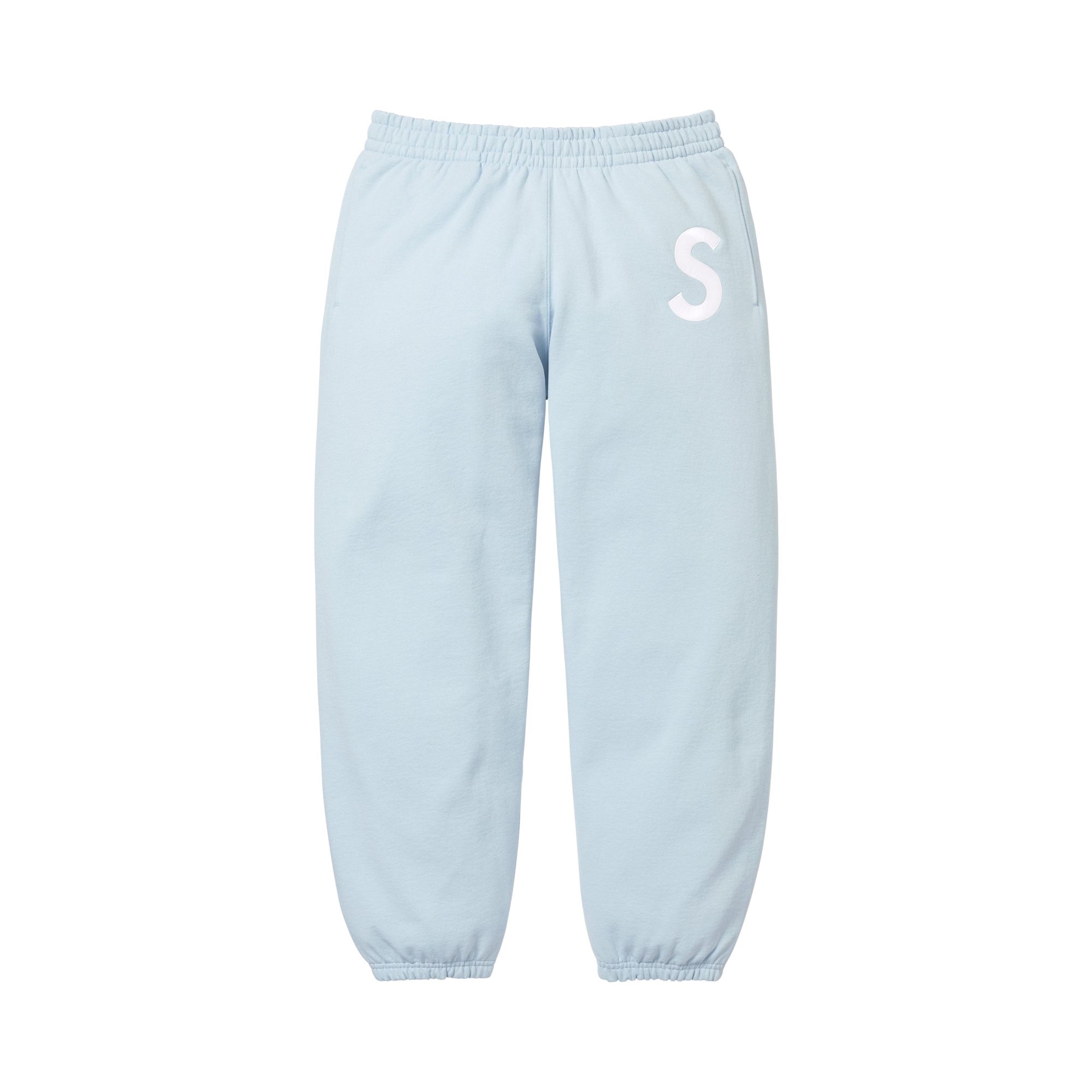 Click to view more detailed imagery on our partner's website Pre-owned Supreme S Logo Sweatpant 'light Blue' | Men's Size Xxl
