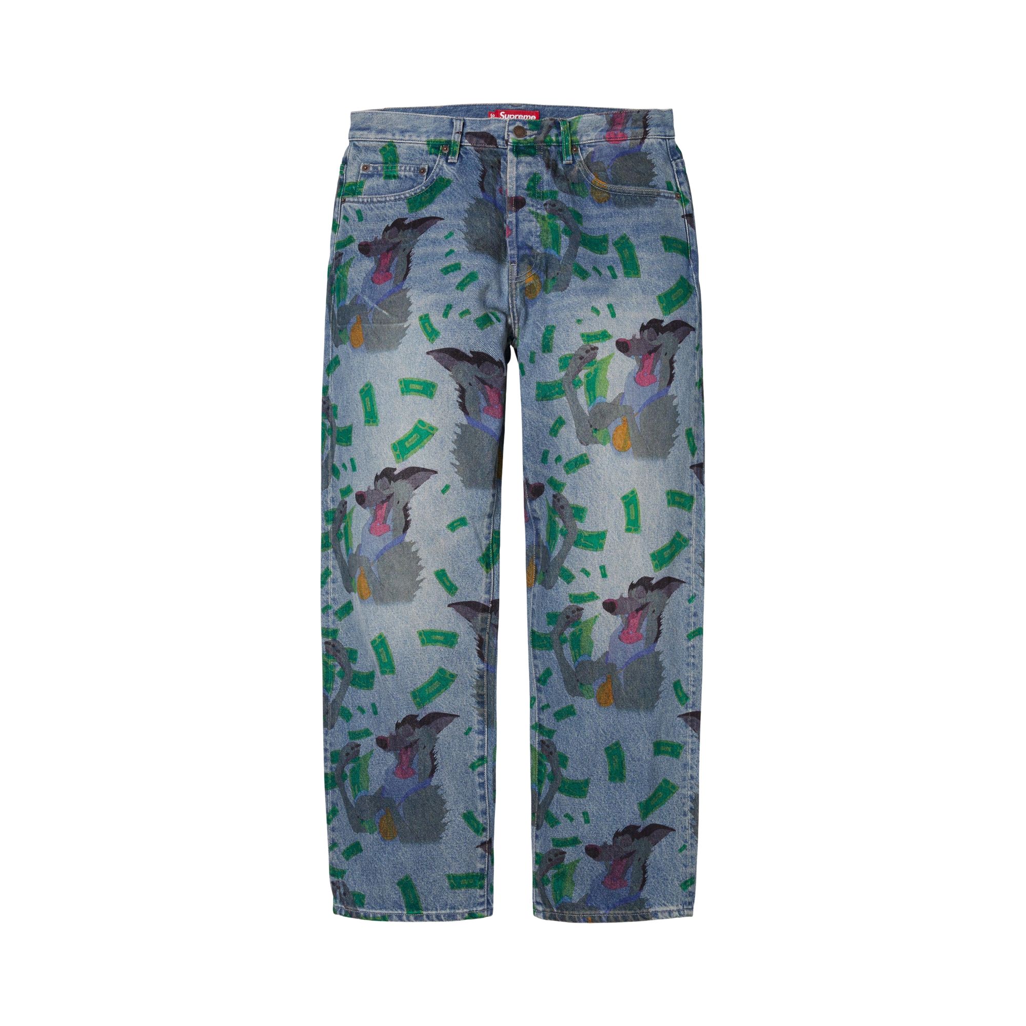 Pre-owned Supreme All Dogs Go To Heaven Loose Fit Jean 'washed Indigo' | Blue | Men's Size 38