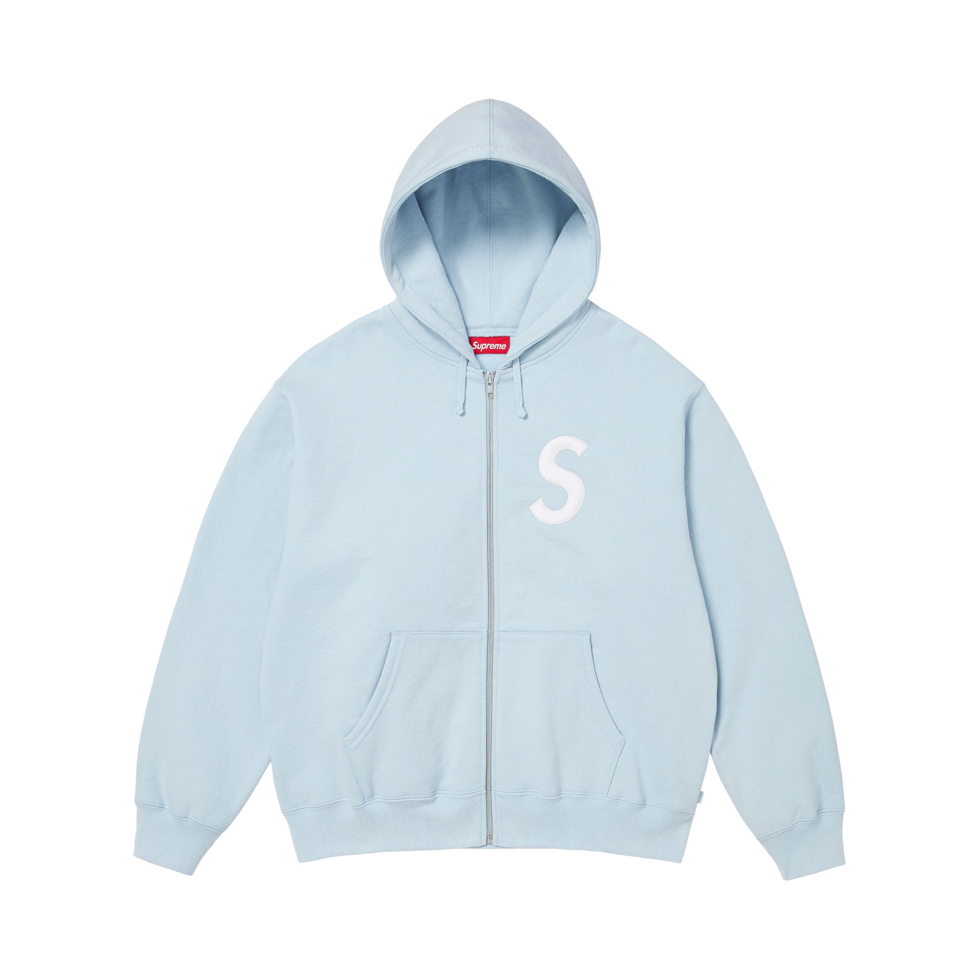 SUPREME Pre-owned S Logo Zip Up Hooded Sweatshirt 'light Blue' | Men's Size Xl