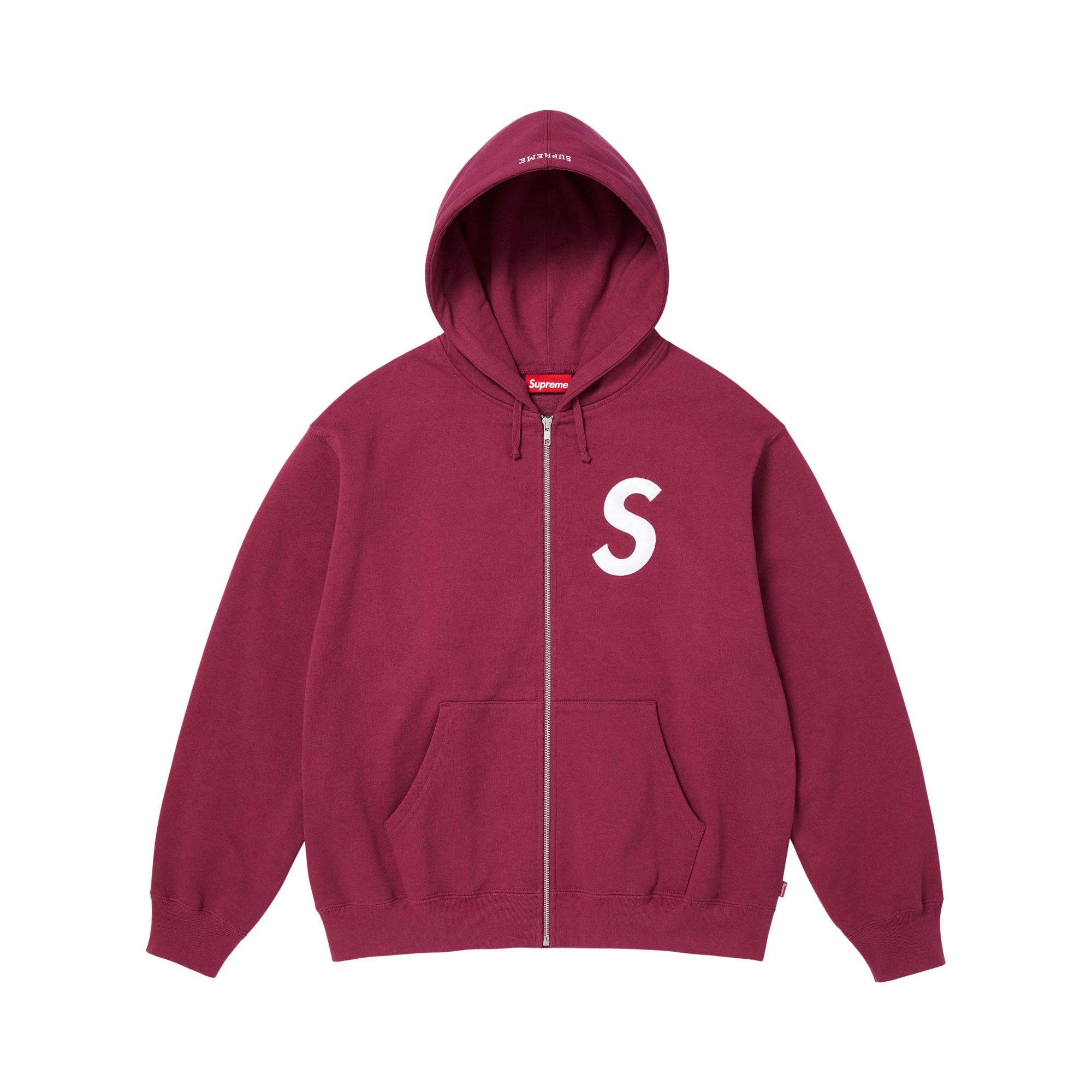 Pre-owned Supreme S Logo Zip Up Hooded Sweatshirt 'raspberry' | Red | Men's Size Xl