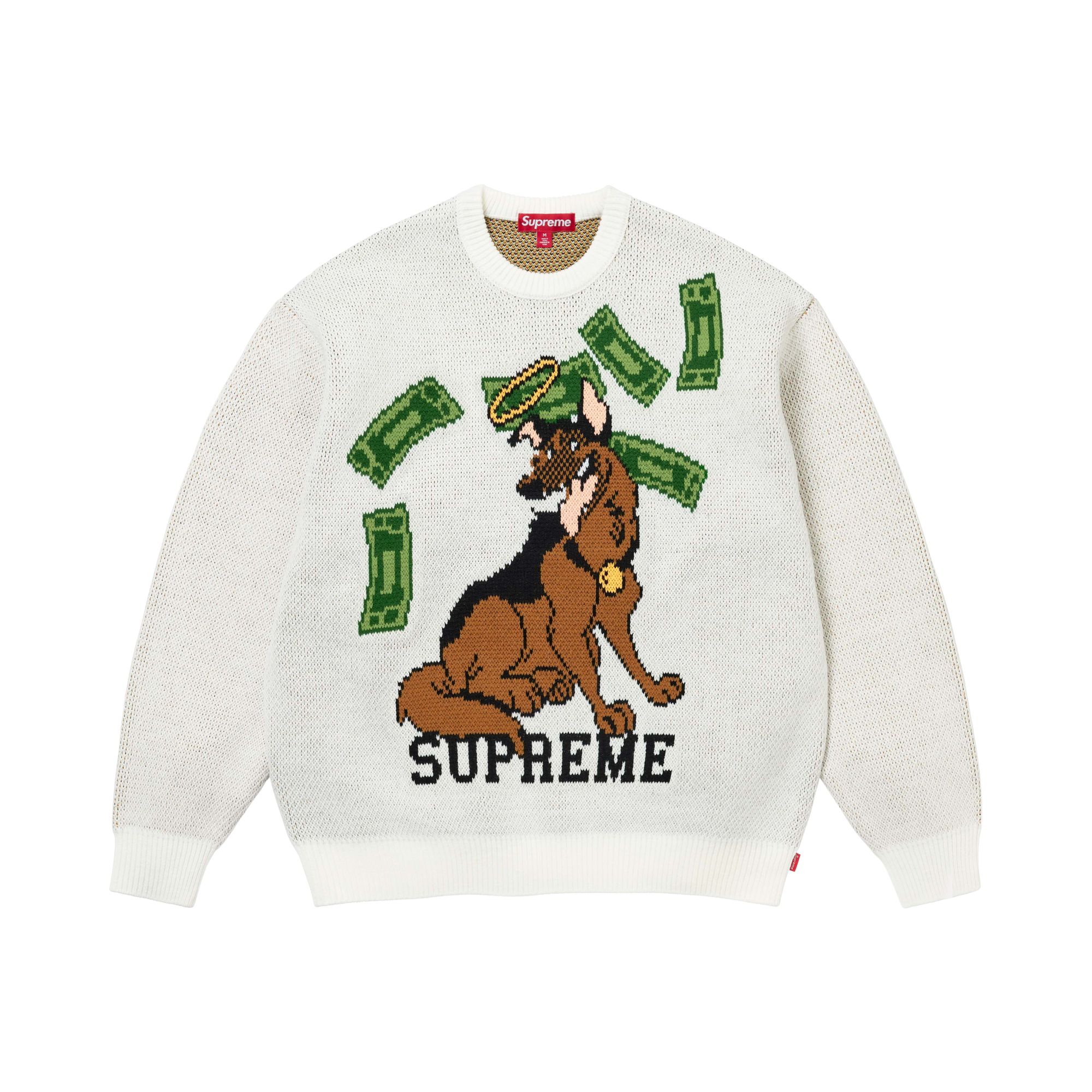 Pre-owned Supreme All Dogs Go To Heaven Sweater 'white' | Men's Size L