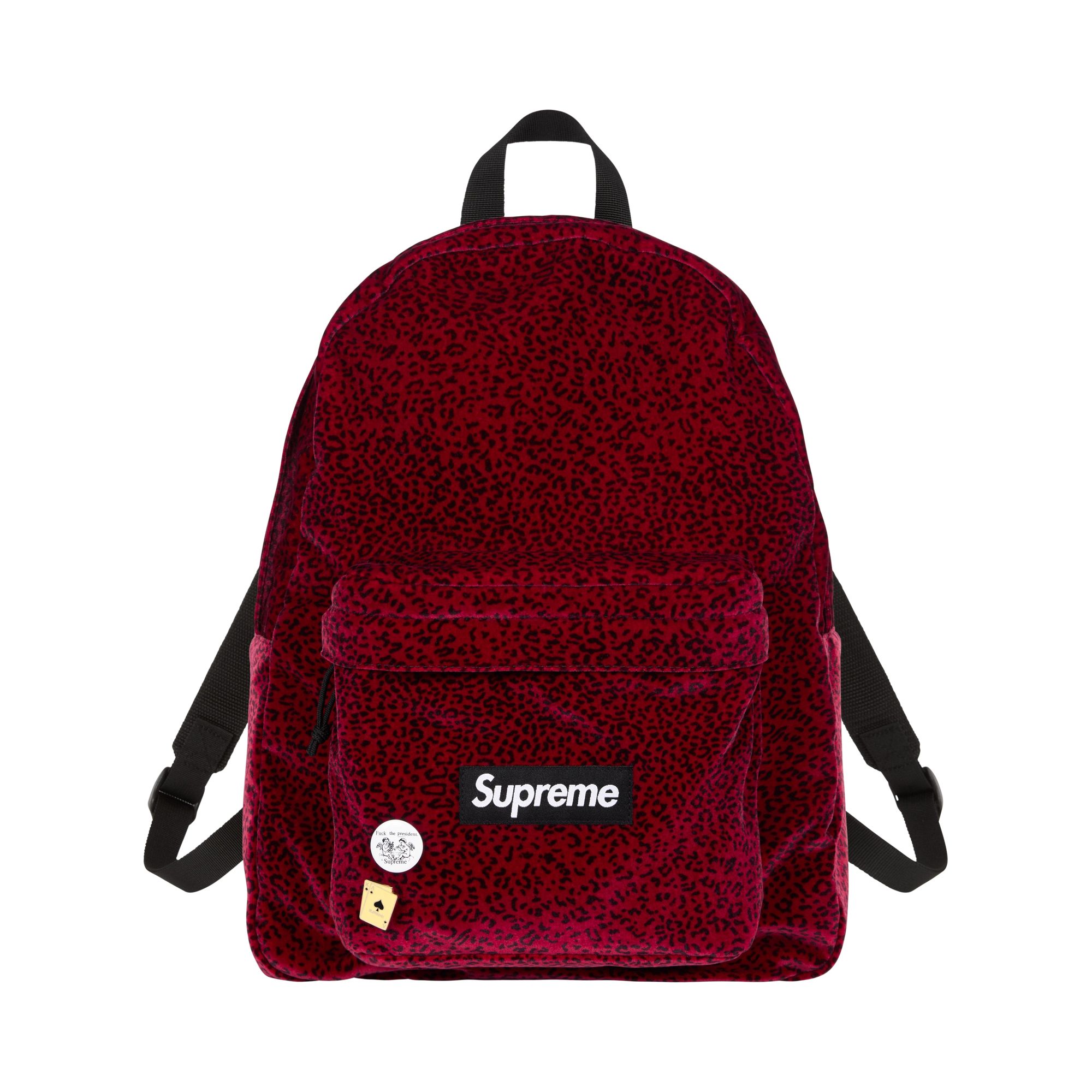 Pre-owned Supreme Velvet Backpack 'red Leopard' | Men's Size Onesize