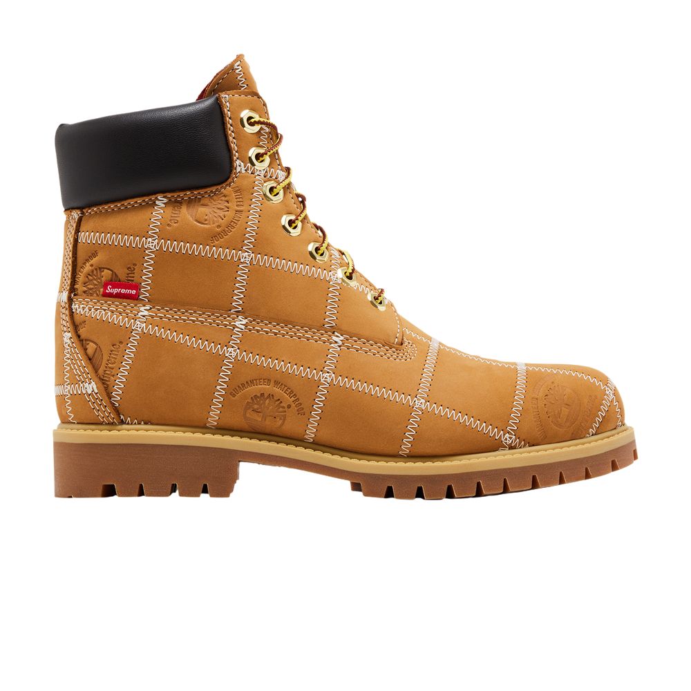 Supreme x Timberland 6 Inch Premium Waterproof Boot 'Patchwork - Wheat' | Tan | Men's Size 7 - 00031-1002500SXT6IP-WHEA