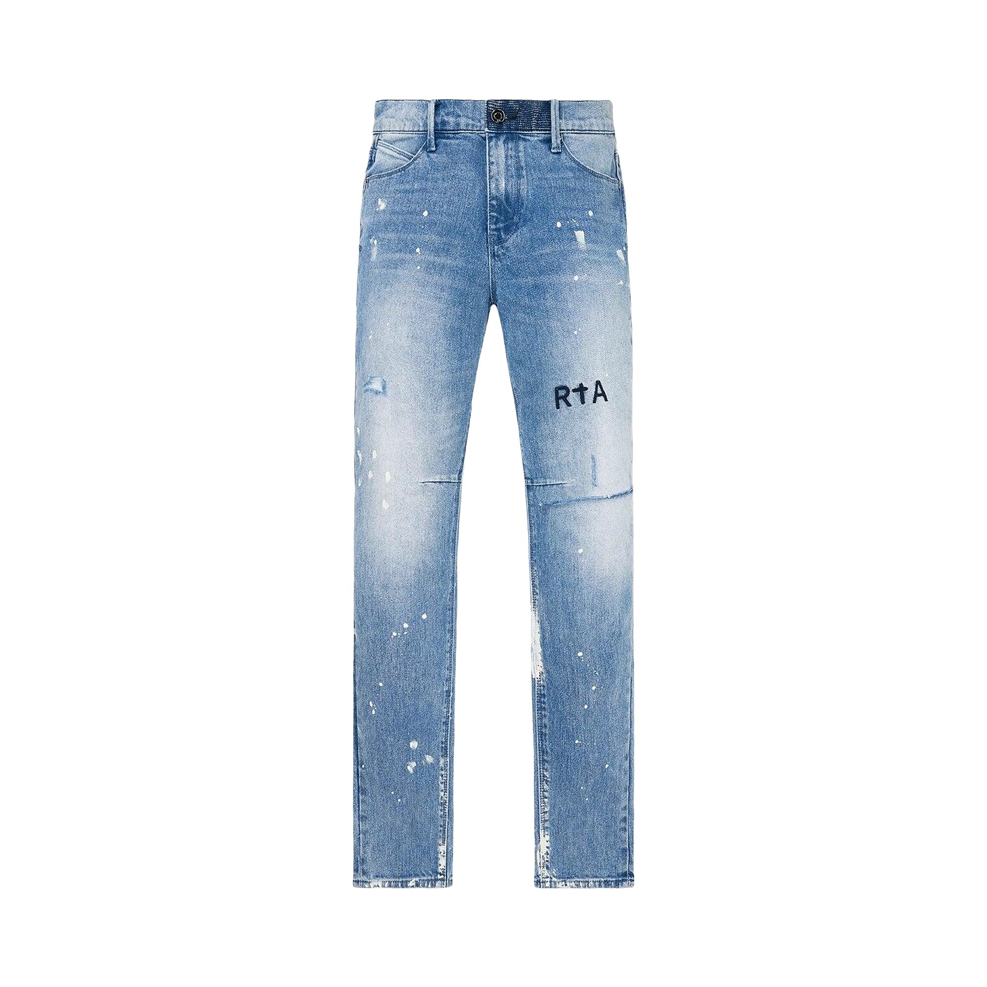Pre-owned Rta Clayton Jean 'distressed White Paint' | Blue | Men's Size 32