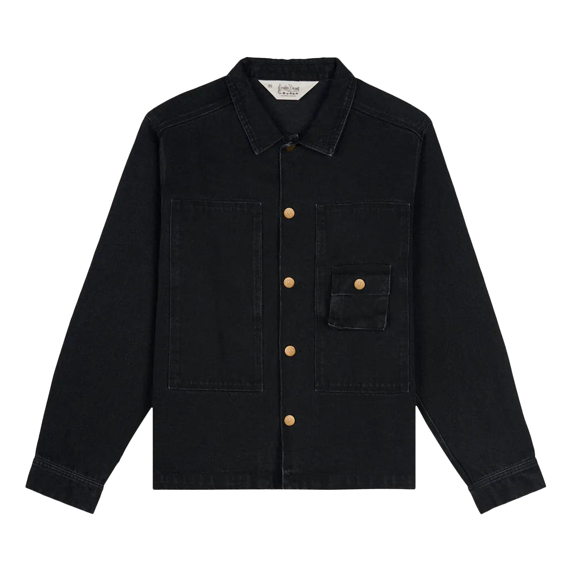 Pre-owned Brain Dead Denim 37 Work Shirt 'washed Black' | Men's Size L