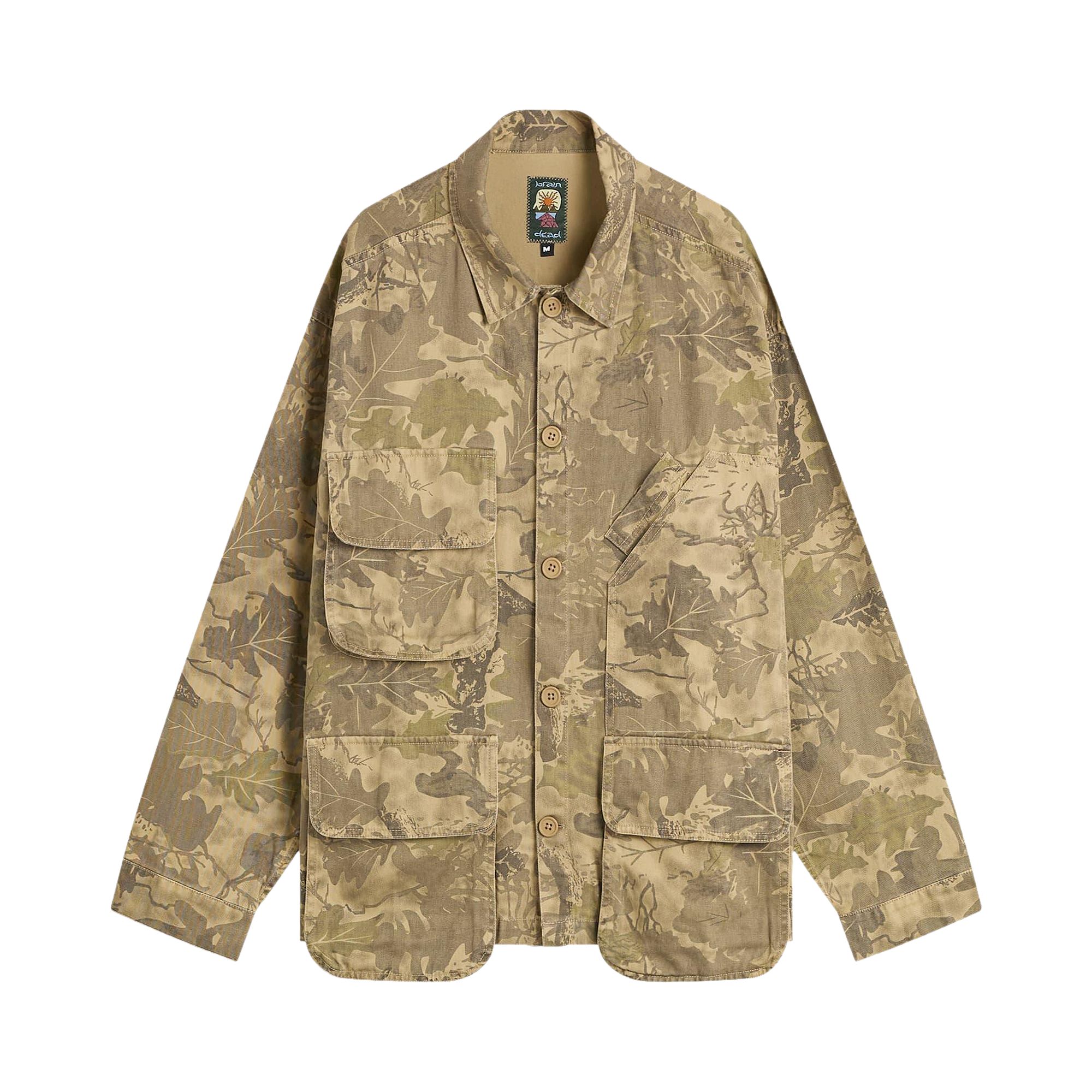 Pre-owned Brain Dead Twill Military Shirt Jacket 'camo' | Green | Men's Size Xl